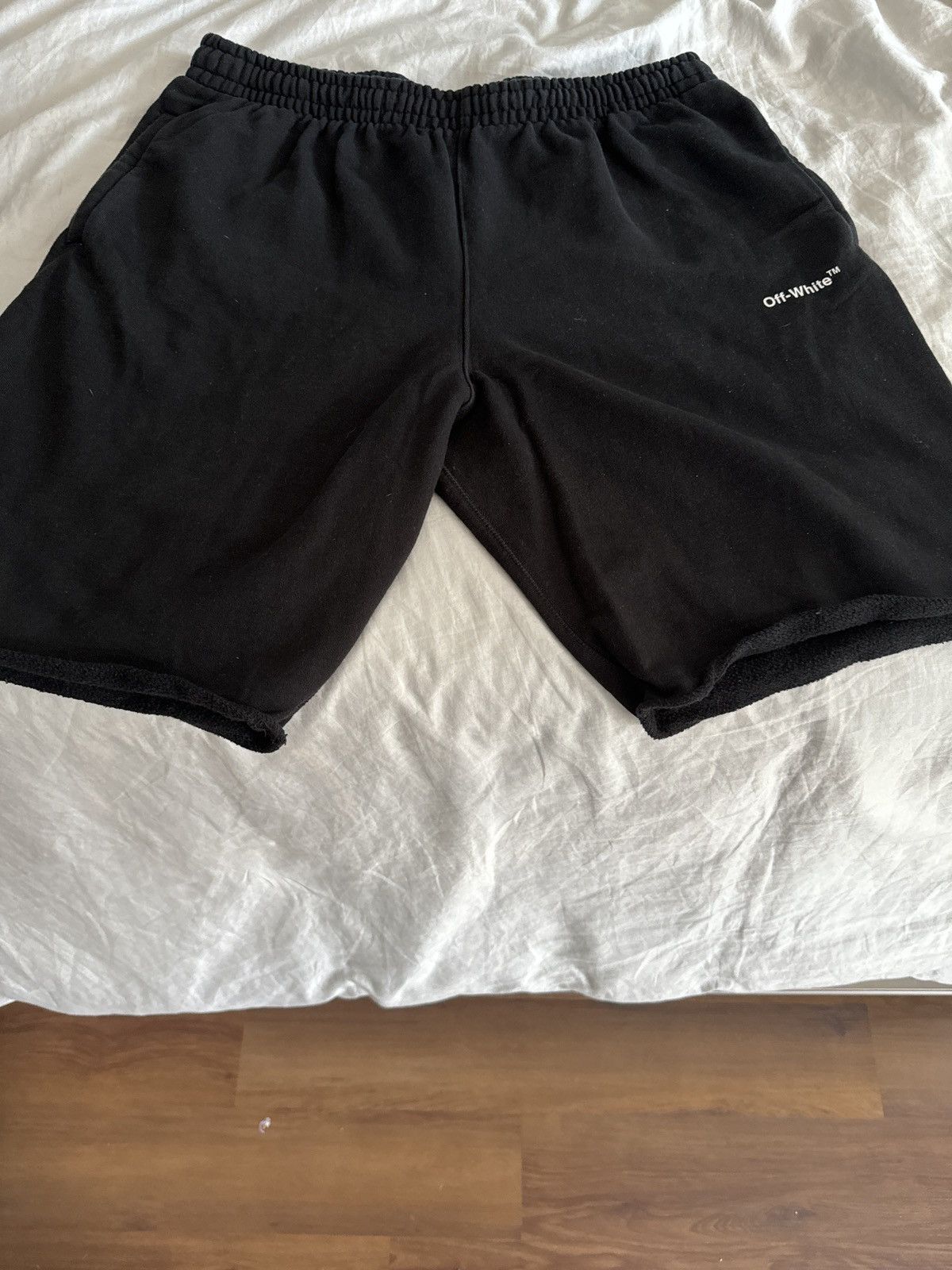 image of Off White Off-White Swear Shorts in Black, Men's (Size 38)