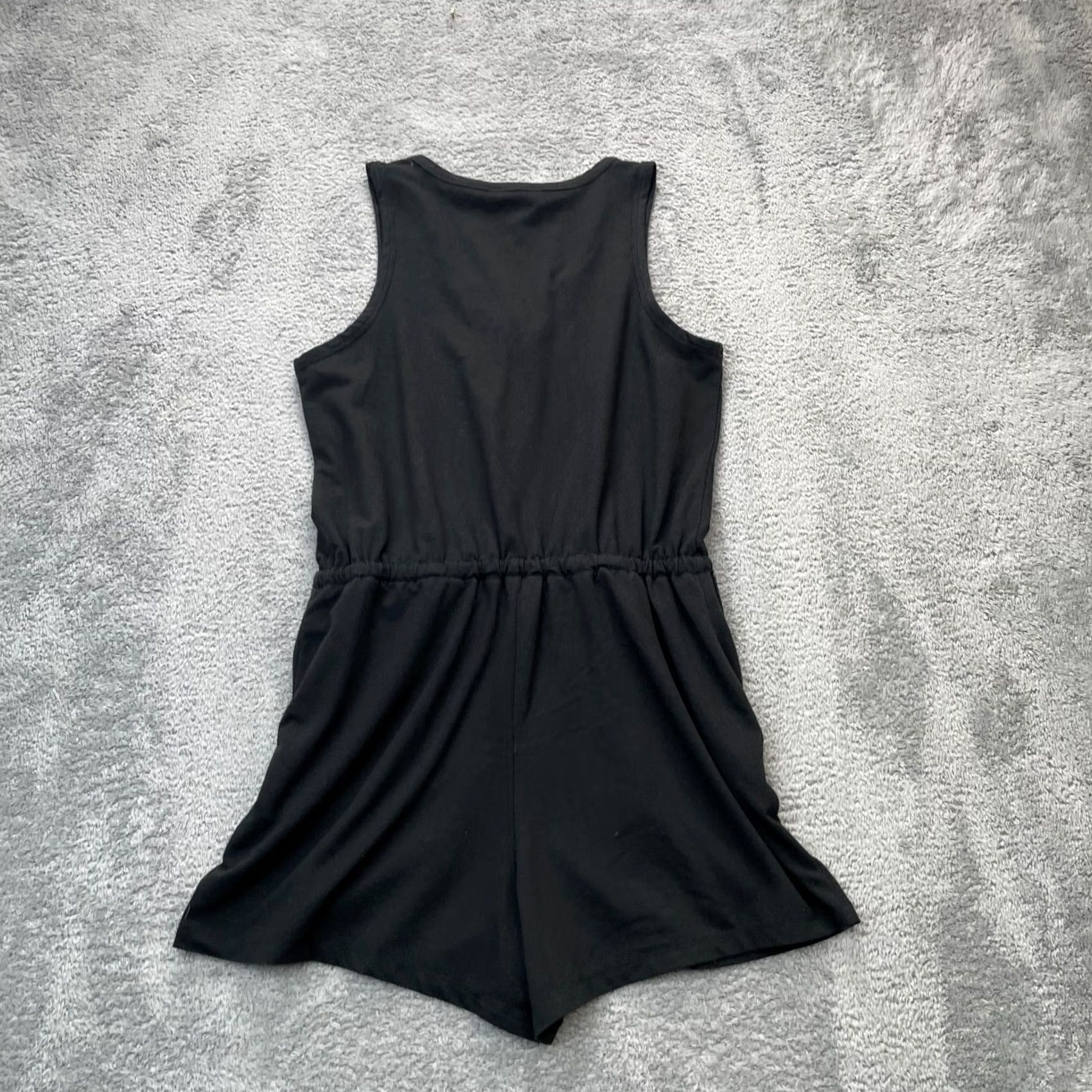 Toad&Co VINTAGE Toad&Co One Piece Womens Medium Black Romper Scoop Neck Line Drawcord Waist Size 32" / US 10 / IT 46 - 2 Thumbnail