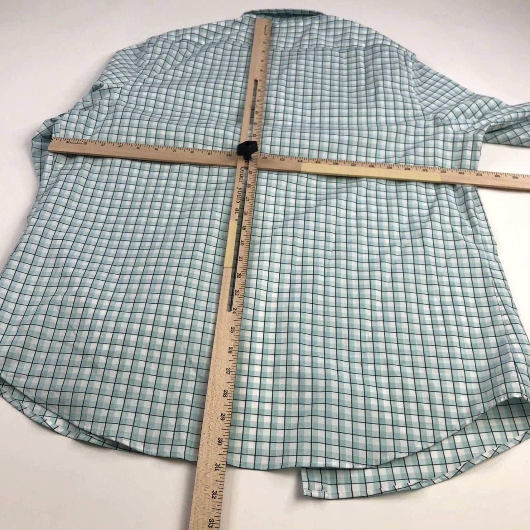 Express Express 1MX Dress Shirt Mens L 35 Green Button Front Casual Plaid Shirt Size US L / EU 52-54 / 3 - 2 Thumbnail