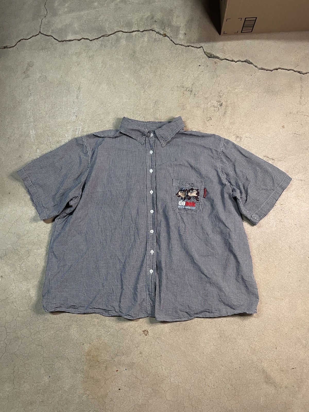 Other VTG 00's Looney Tunes Tasmanian Devil Button Plaid Shirt Size US L / EU 52-54 / 3 - 1 Thumbnail