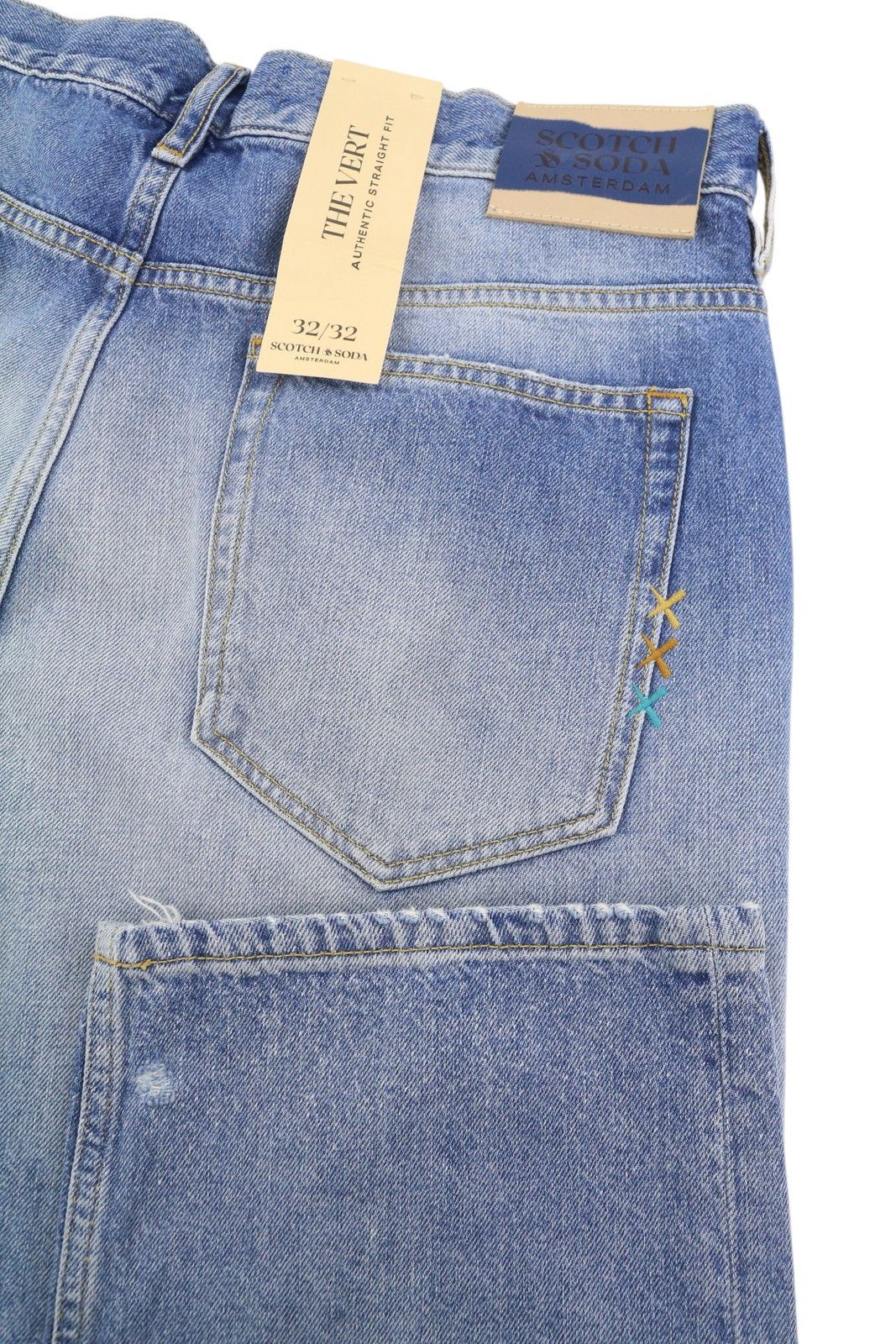 Scotch & Soda THE VERT W32/L32 Blue Distress Straight Jeans 88597 Size US 32 / EU 48 - 5 Thumbnail