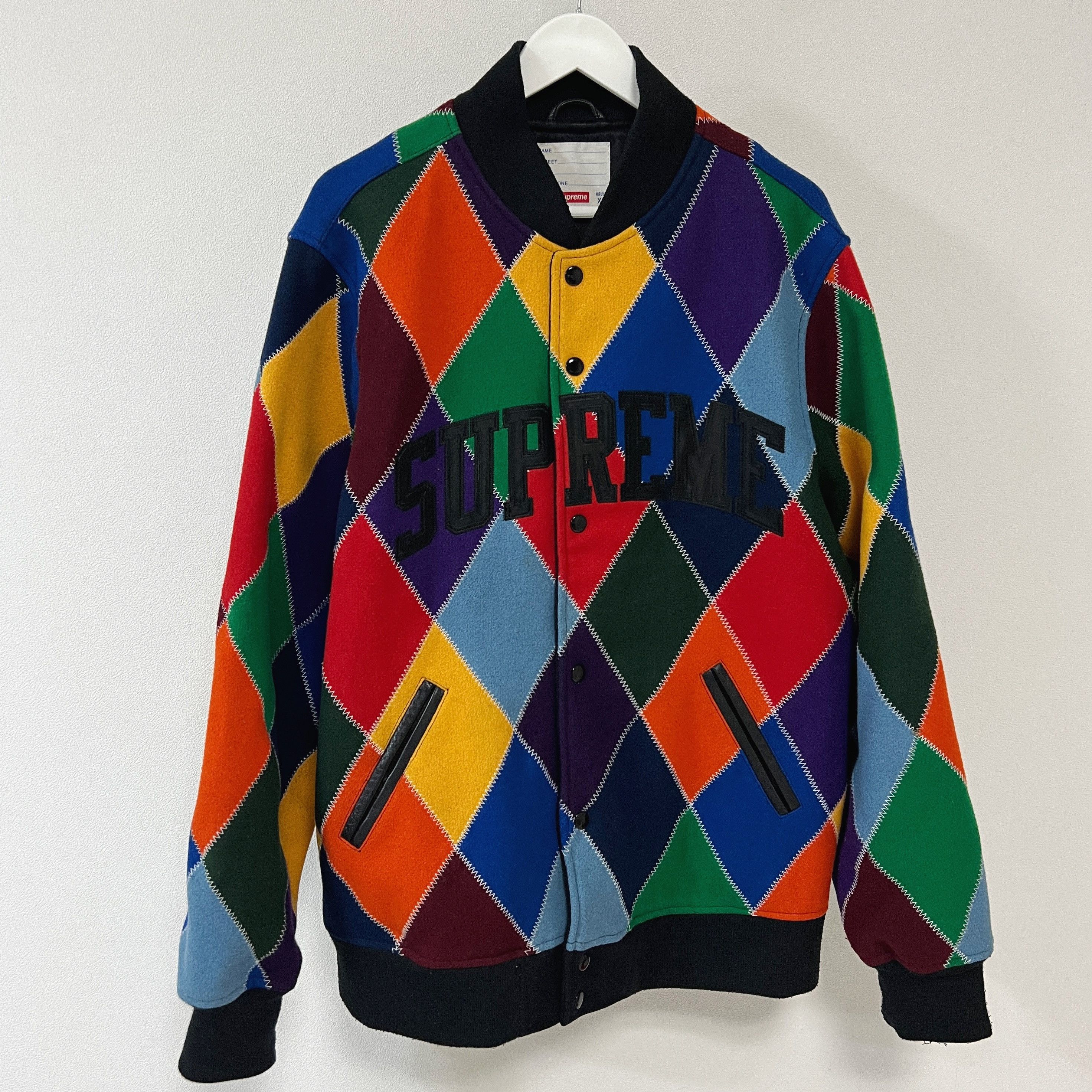 Supreme Supreme 15FW Harlequin Wool Varsity Jacket Multi Size US XL / EU 56 / 4 - 1 Thumbnail