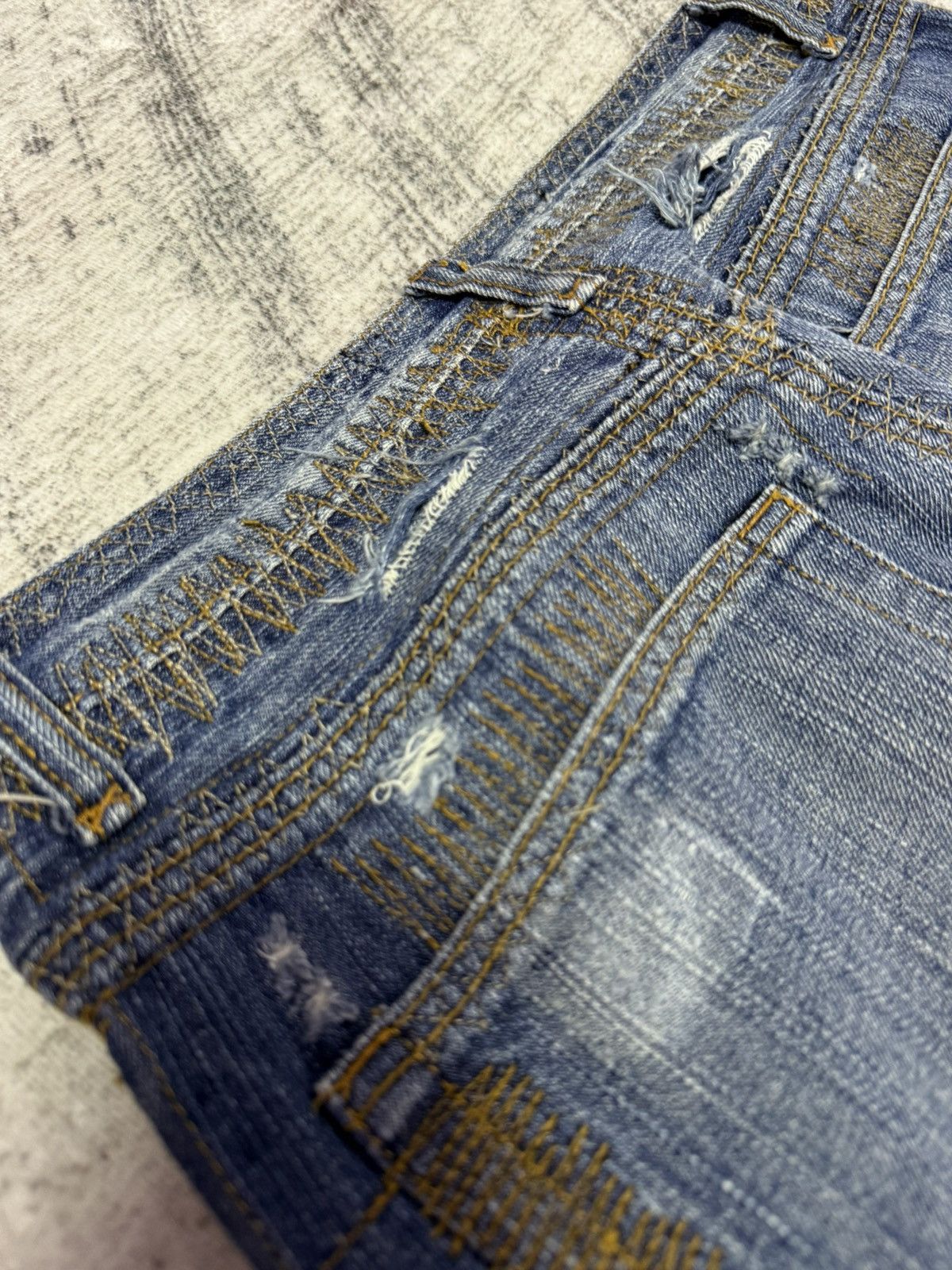 Hysteric Glamour × Japanese Brand Wild Chanel Destroyed Repaired Heavy Stitched Jeans Size US 30 / EU 46 - 21 Thumbnail