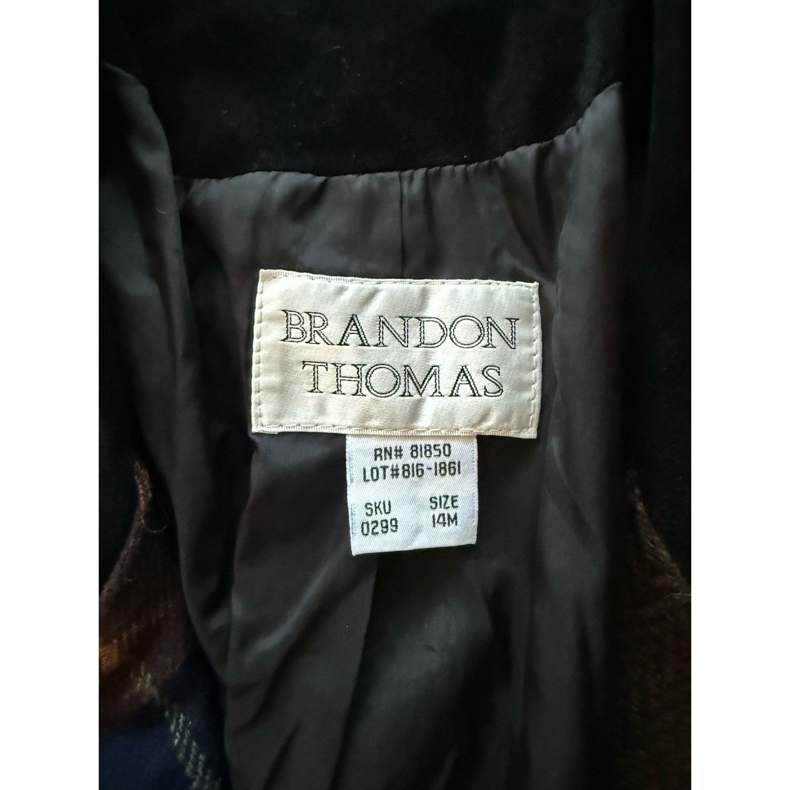 Vintage Vtg Brandon Thomas Leather Wool Jacket Blazer Patchwork 14 Size XL / US 12-14 / IT 48-50 - 4 Thumbnail