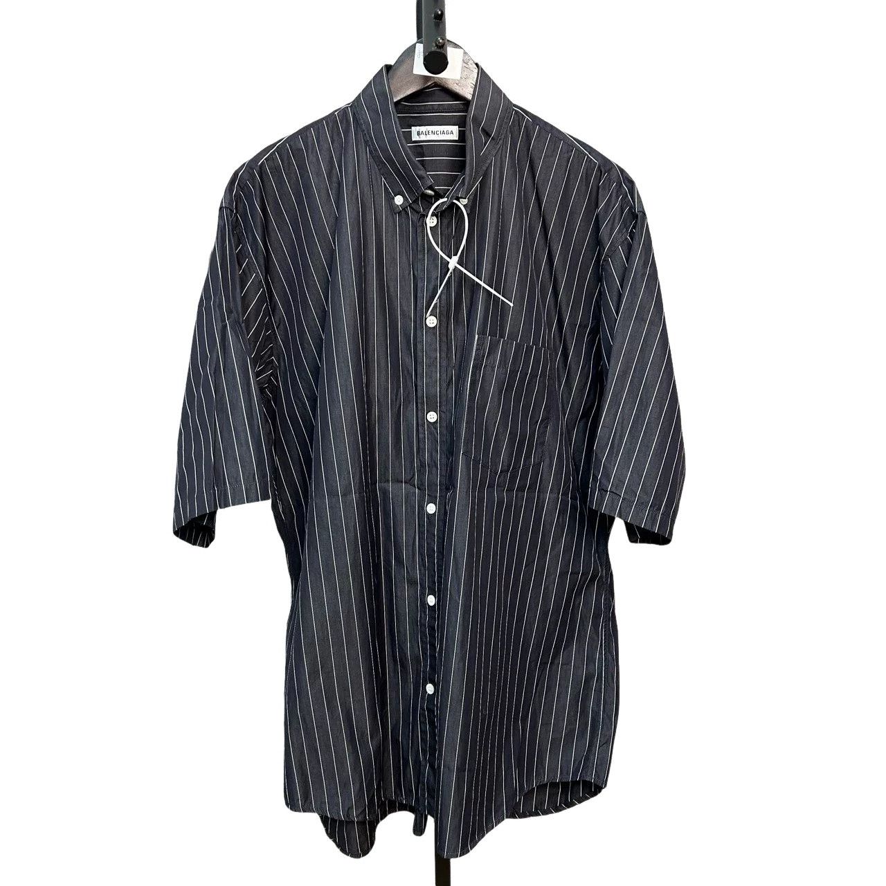 Balenciaga Balenciaga Striped Logo Shirt US M Size US M / EU 48-50 / 2 - 1 Thumbnail