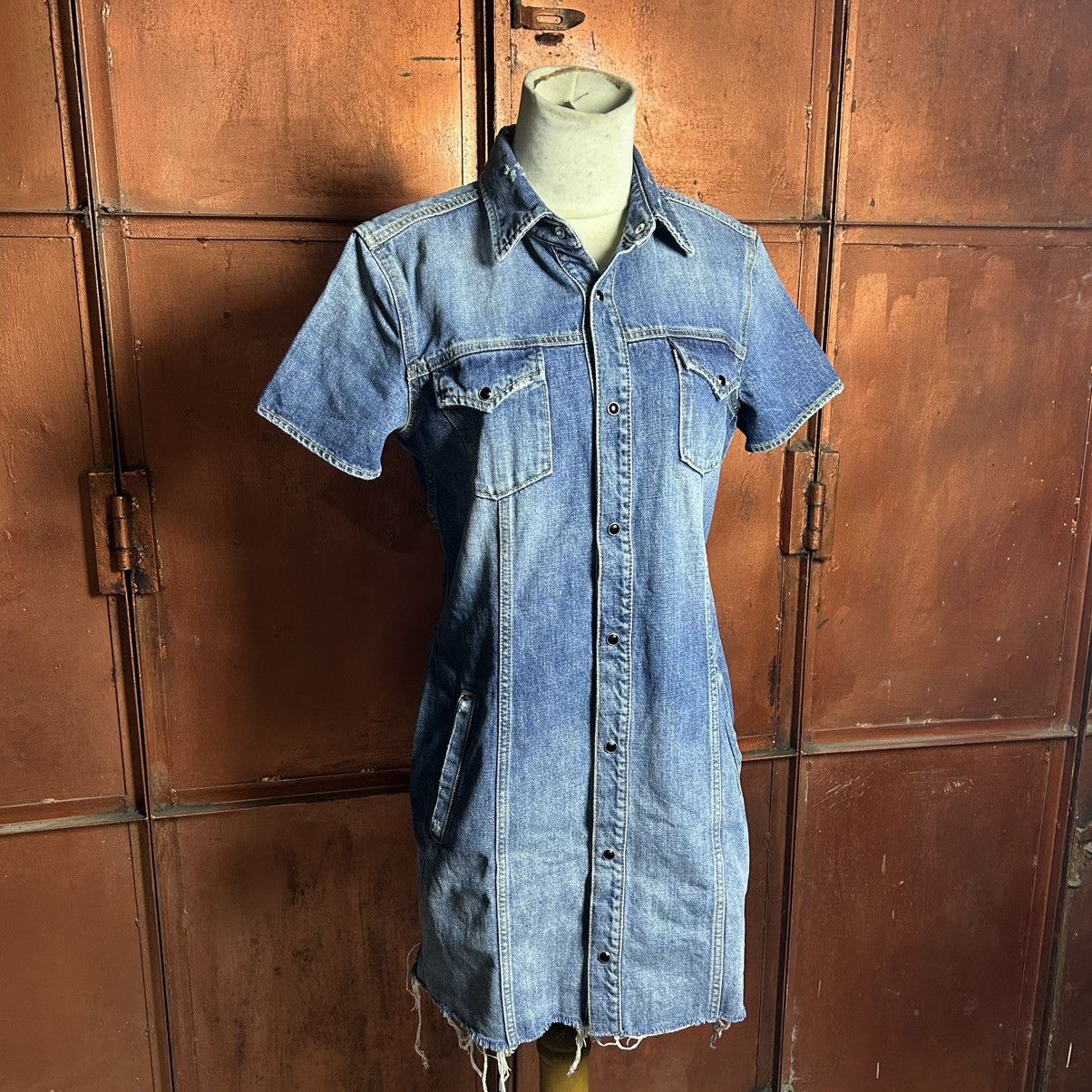 Saint Laurent Paris SAINT LAURENT PARIS Vintage Dresses Blue Denim Size L / US 10 / IT 46 - 5 Thumbnail