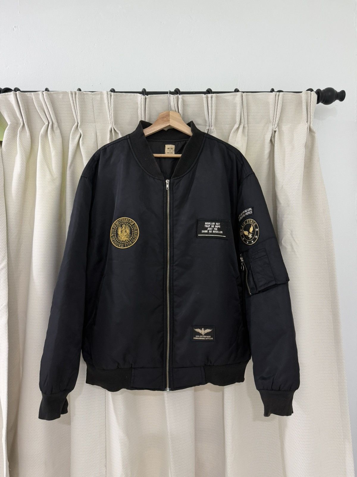 Vintage Vintage‼️ MA-1 Style Airforce Bomber Jacket Embroidery Patche Size US M / EU 48-50 / 2 - 1 Thumbnail