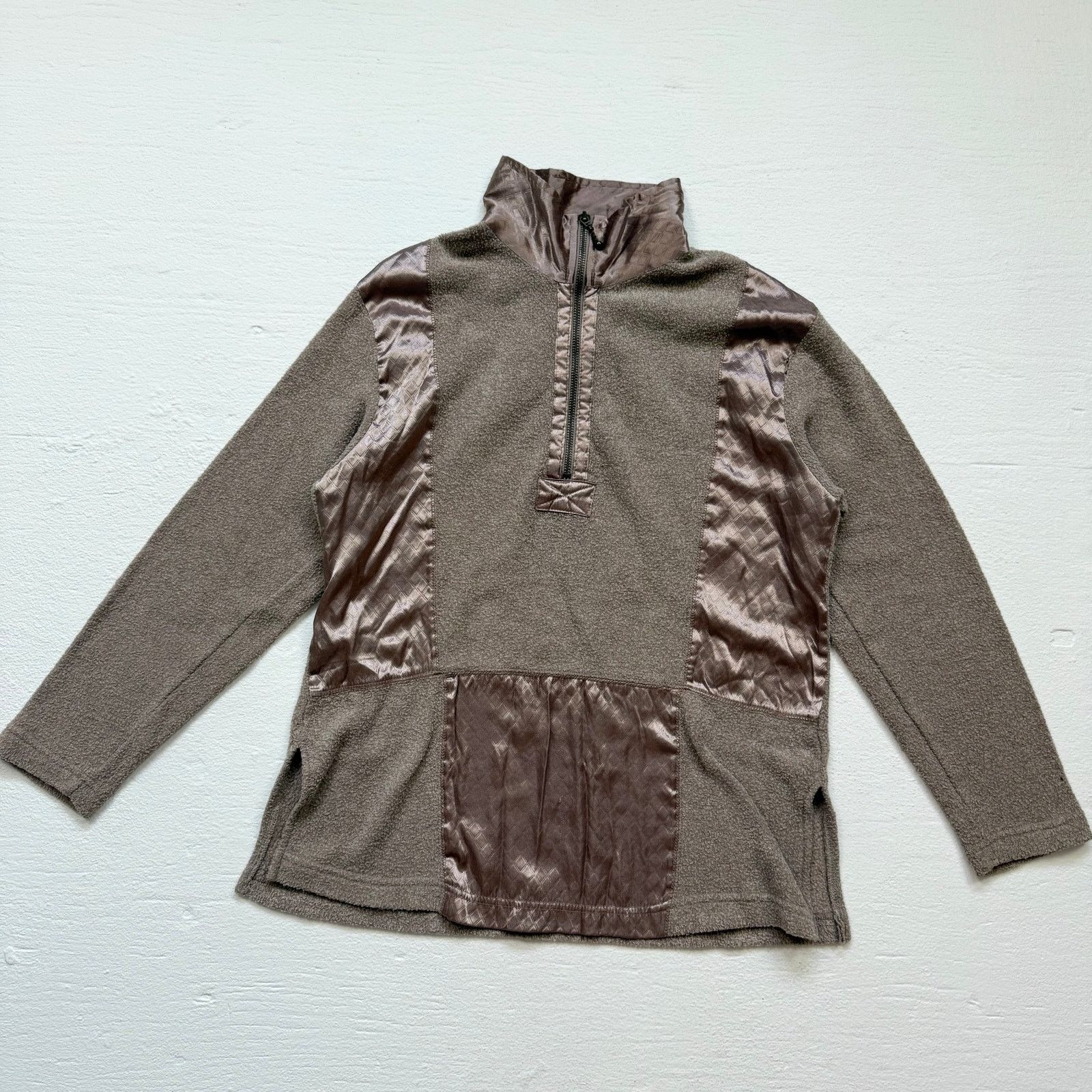 Vintage Vintage 90s Adolfo Sport Satin Fleece Quarter Zip Pullover S Size S / US 4 / IT 40 - 5 Thumbnail