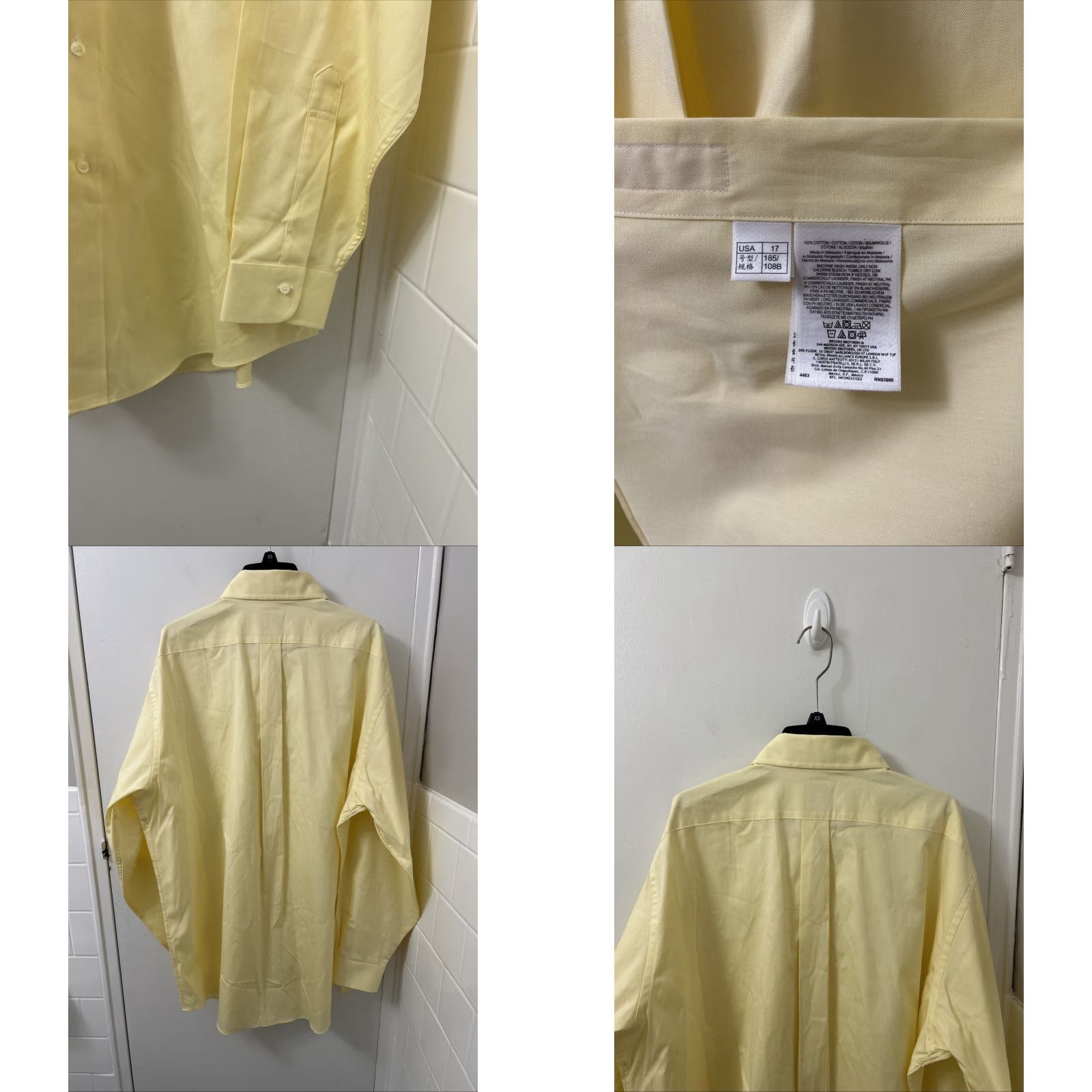 Brooks Brothers Brooks Brothers Original Polo Shirt Mens 17 Yellow Oxford Supima Button Up L/S Shirt Regular 100% Cotton Non-Iron Pockets Dress Shirt Mens Size US XL / EU 56 / 4 - 8 Thumbnail