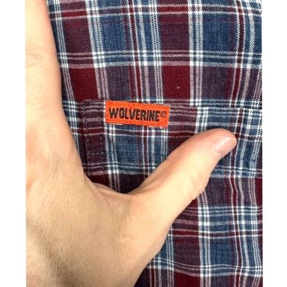 Vintage VINTAGE Wolverine Shirt Mens Medium Blue Red Plaid Thick Flannel Button-Down Work Pocket Size US M / EU 48-50 / 2 - 6 Thumbnail