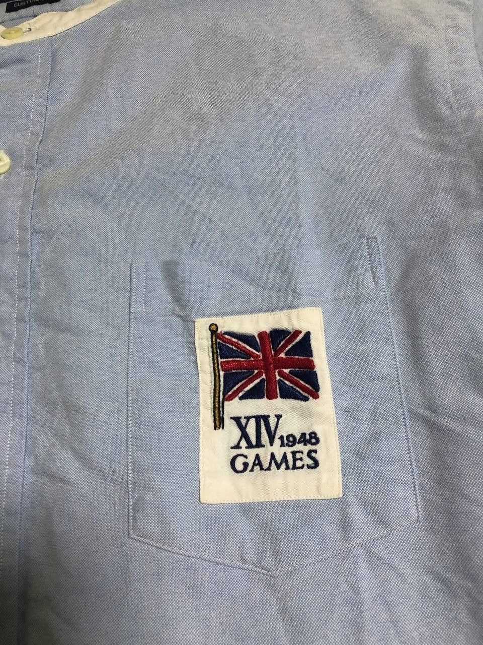 Polo Ralph Lauren Polo Ralph Lauren Vtg XIV 1948 London Olympics Chambray Size US XL / EU 56 / 4 - 2 Thumbnail