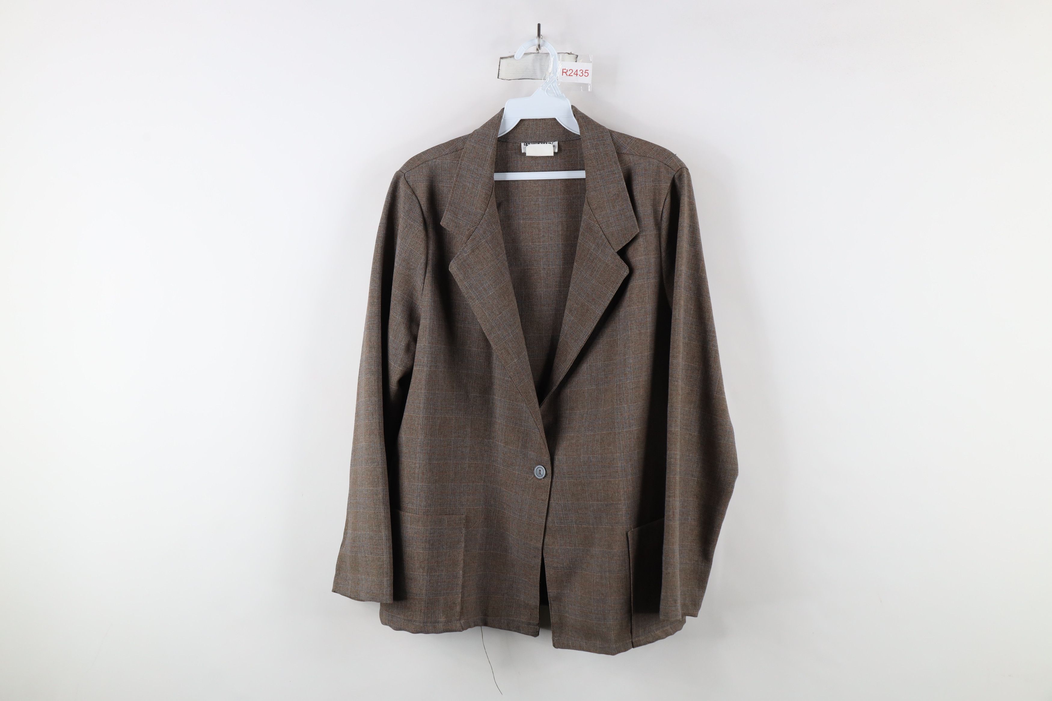 Vintage Vintage 90s Streetwear One Button Blazer Jacket Plaid USA Size XXL / US 16-18 / IT 52-54 - 1 Thumbnail