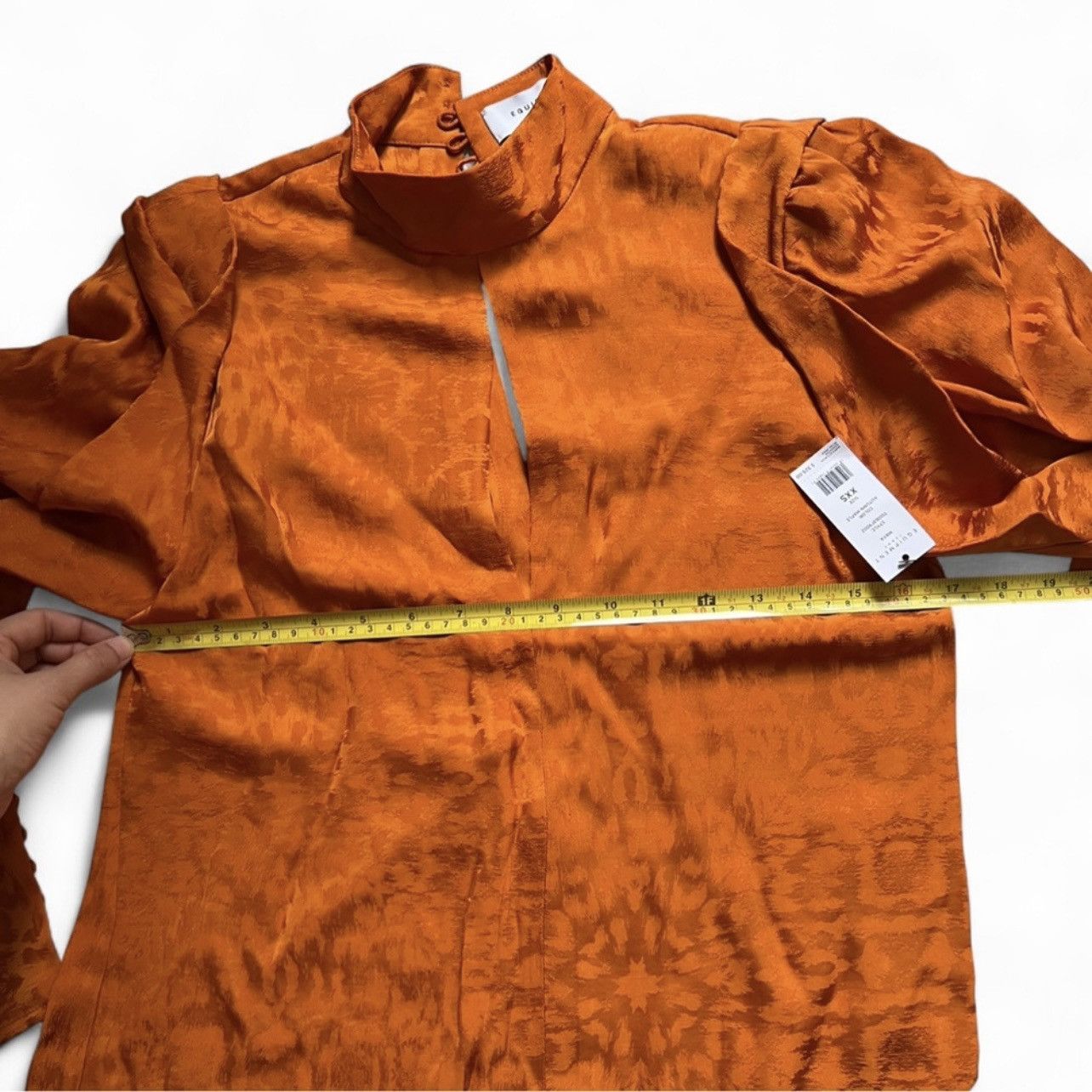 Equipment Equipment Maya Jacquard Satin Blouse Burnt Orange XXS NWT Size XXS / US 00 / IT 34 - 4 Thumbnail
