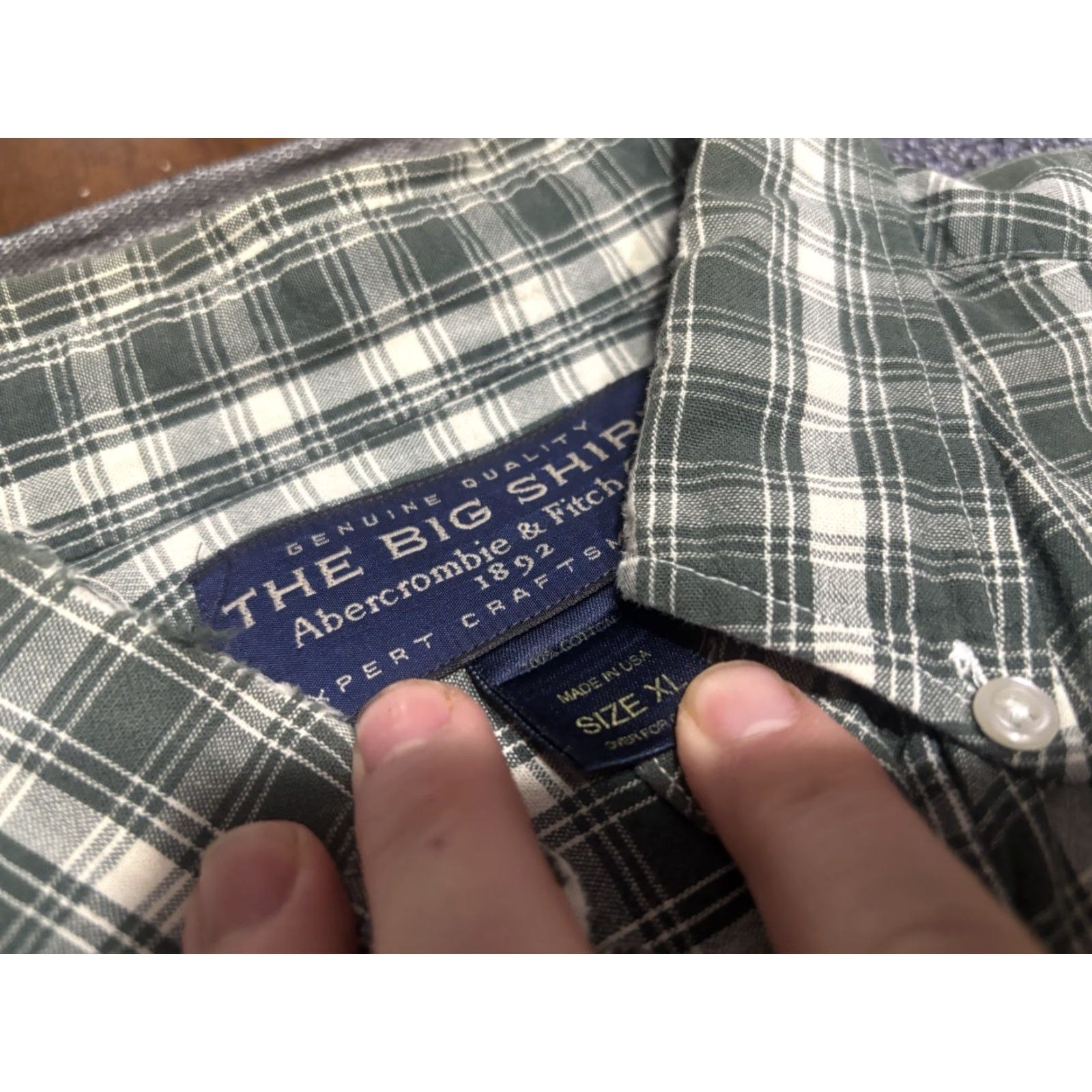 Abercrombie & Fitch VINTAGE Abercrombie & Fitch Shirt Mens XL Green Blue Plaid Flannel Button-Up Collared 90s Outdoor Classic Heavyweight Regular Mens Size US XL / EU 56 / 4 - 2 Thumbnail