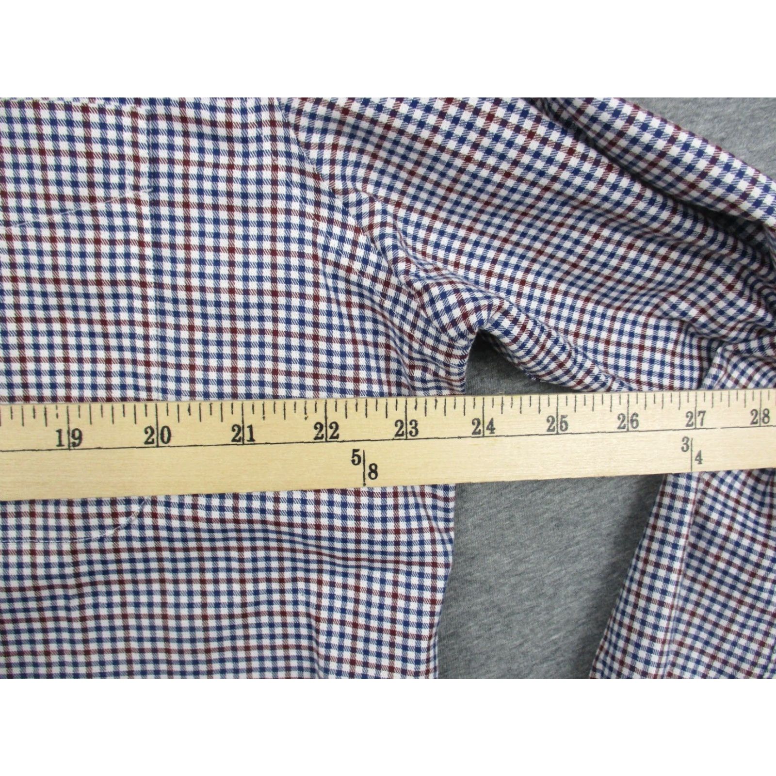 Ralph Lauren Lauren Ralph Lauren Dress Shirt 16.5 Men Blue Plaid Stretch Regular Fit Shirt Size 46R - 6 Thumbnail