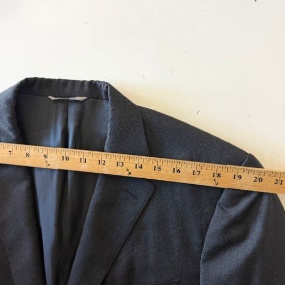 Canali CANALI 1934 Blazer Jacket Mens 44R Solid Charcoal Black Wool 2 Button Single-Breasted Notch Lapel Size 44R - 6 Thumbnail