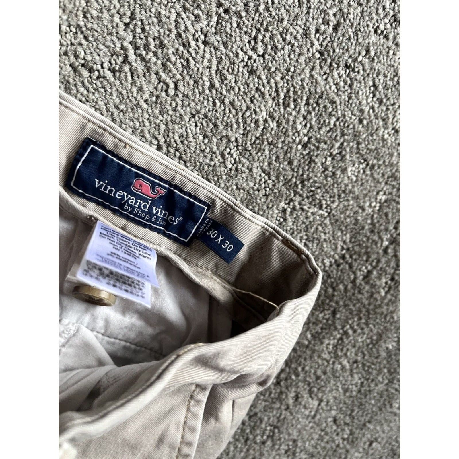 Vineyard Vines Vineyard Vines Breaker Pants Men Chino 30x30 Beige Khaki Stretch Cotton Spandex Regular Straight Pockets Tie Button Wear Size US 30 / EU 46 - 5 Thumbnail