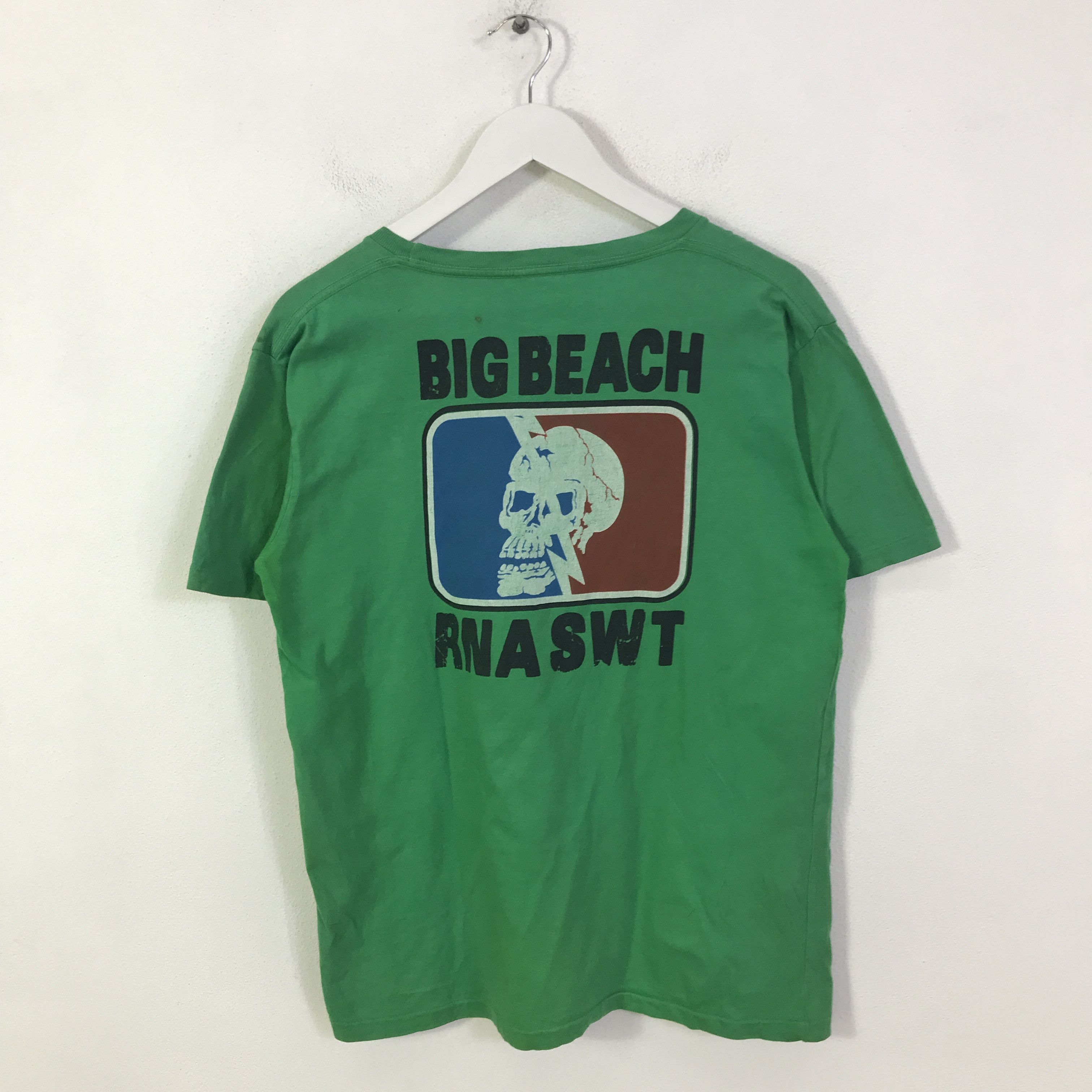 Japanese Brand big beach x rna japan skull design t-shirt K117B8 Size US L / EU 52-54 / 3 - 1 Thumbnail