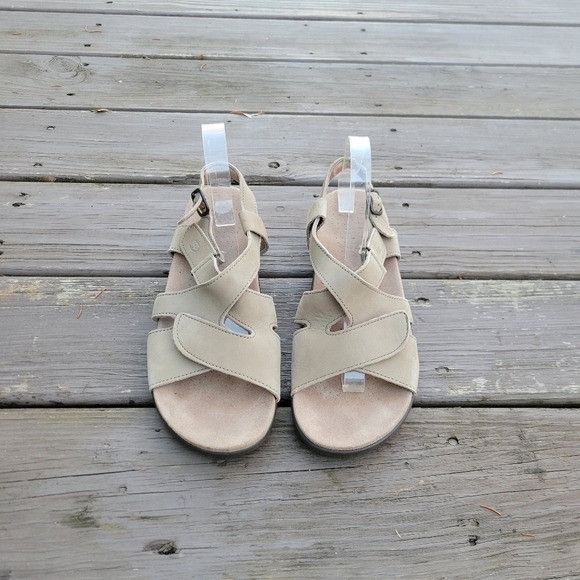 Sas Huggies Truffle Cream Wedge Strappy Comfort Vacation Bea