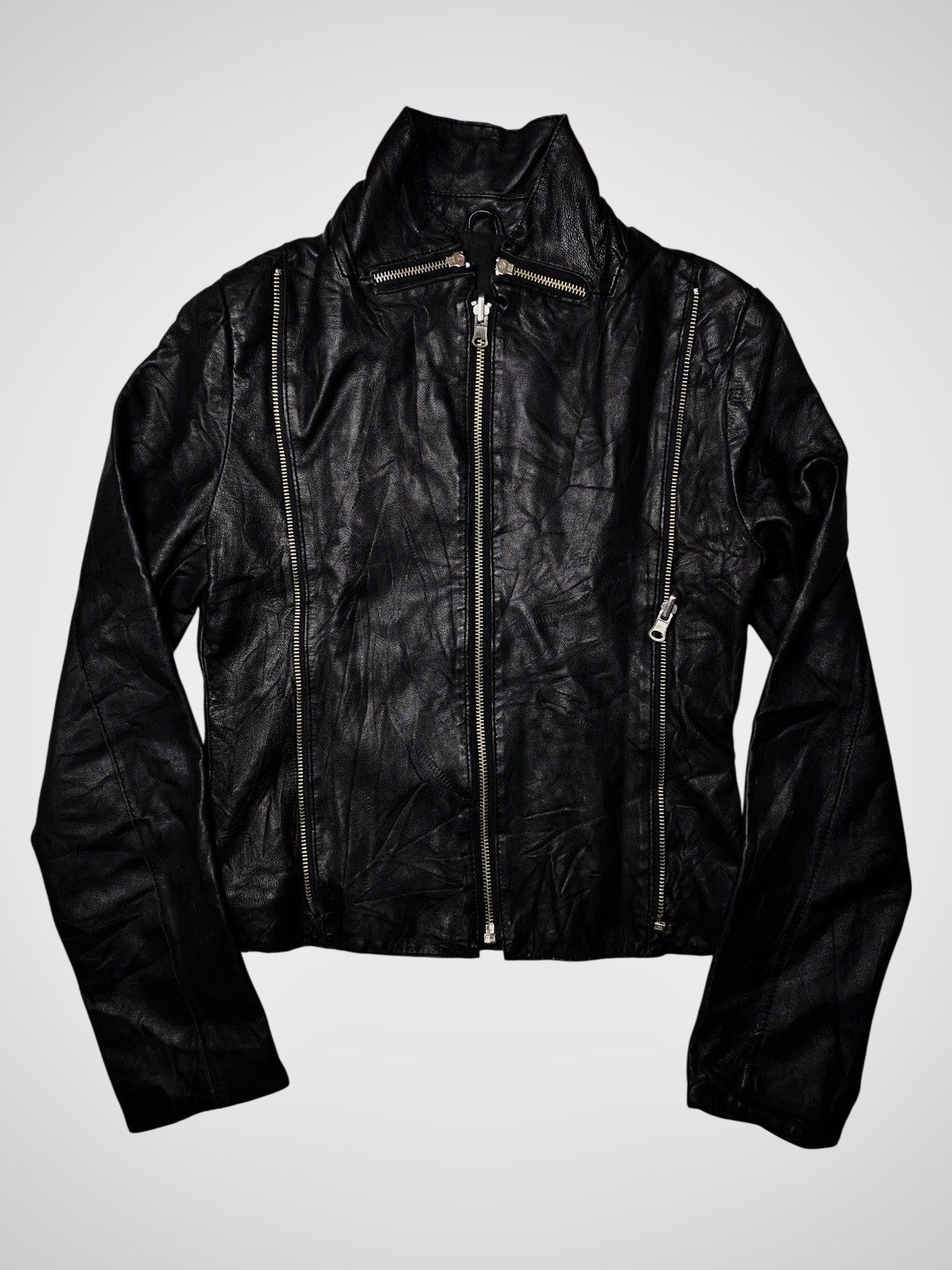 Isamu Katayama Backlash Black single riders leather jacket Isamu