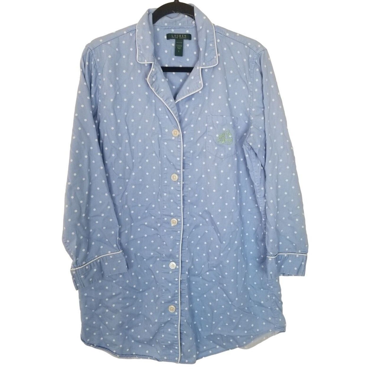 Lauren Ralph Lauren Lauren Ralph Lauren Womens Polka Dot Pajama Top Size M Sleep Size M / US 6-8 / IT 42-44 - 1 Thumbnail