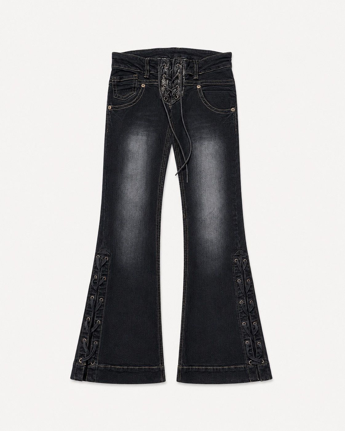 Japanese Brand TVS lace up flare jeans Size US 26 / EU 42 - 1 Thumbnail