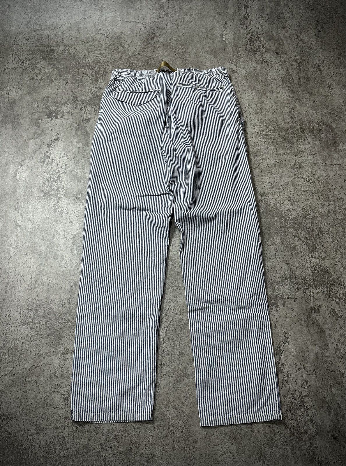 Vintage White Sand Modern Hickory Stripe Belted Pants, Men's (Size 30) — image 2 of 5