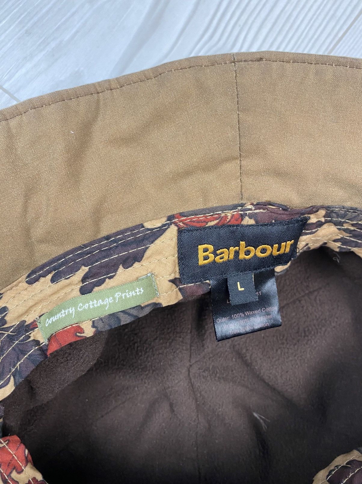Barbour × Vintage Barbour waxed Panama hat country cottage prints Size ONE SIZE - 5 Thumbnail