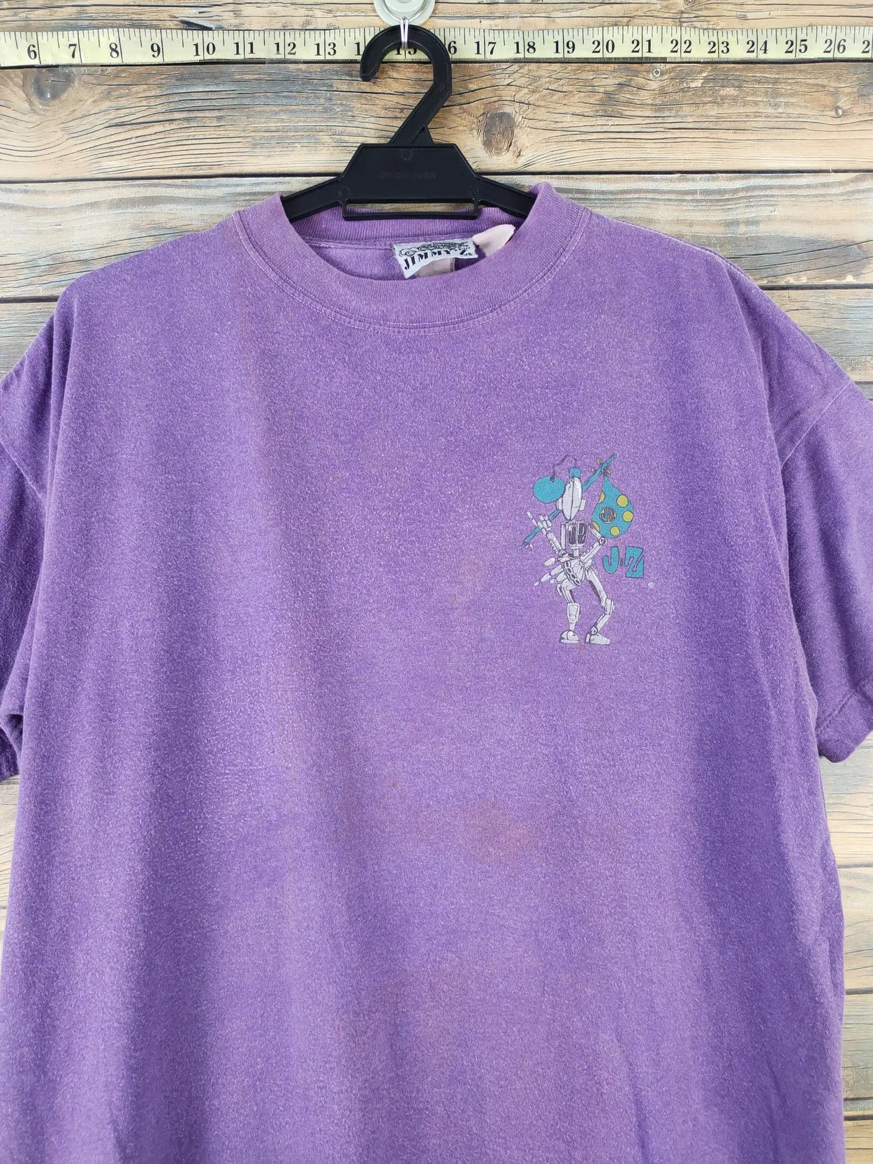 Vintage DL 80' Jimmy'z skate vintage faded Purple tee #1030 Size US L / EU 52-54 / 3 - 13 Thumbnail