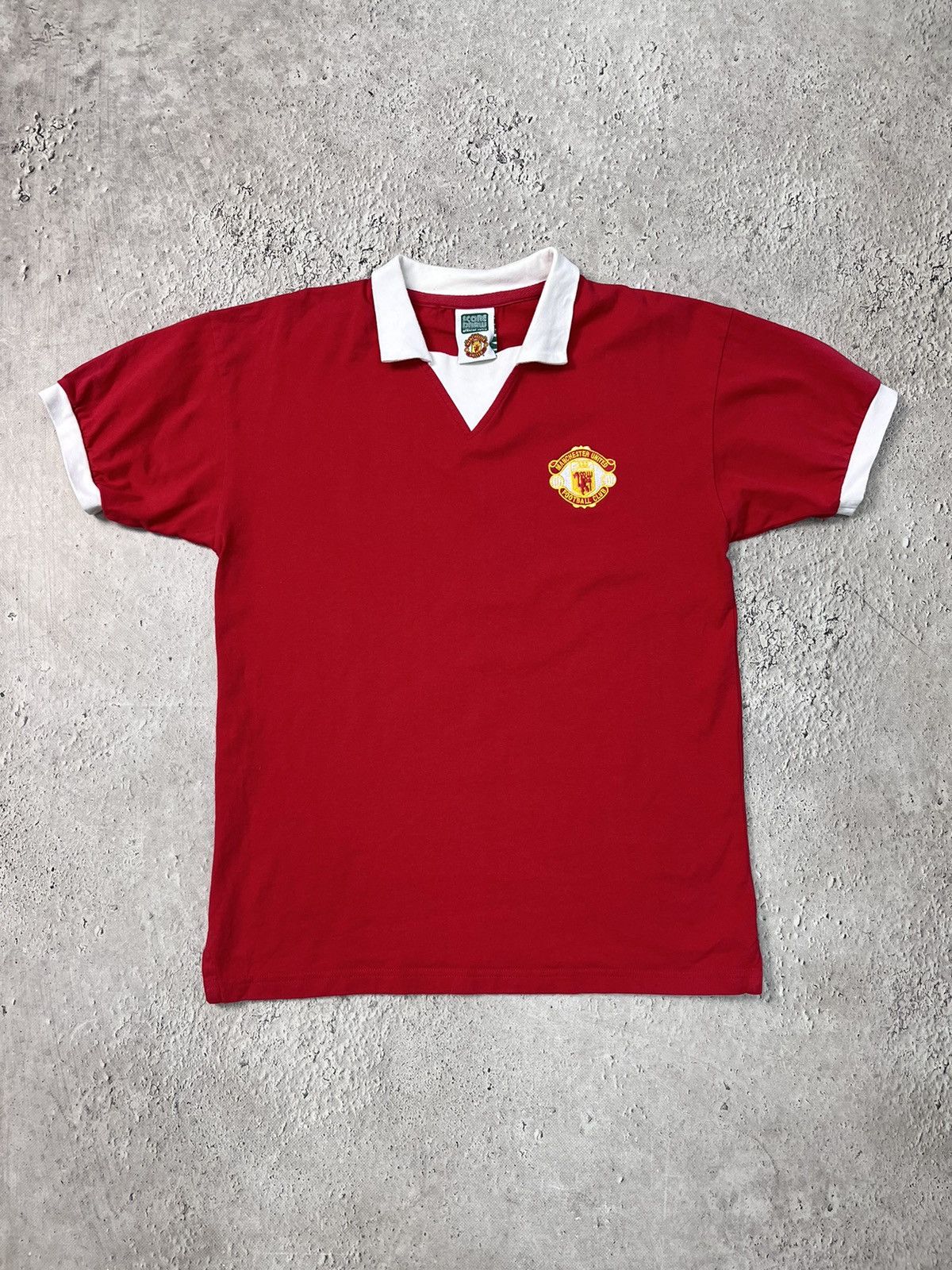 Vintage Manchester United score draw retro jersey 1977 Size US M / EU 48-50 / 2 - 1 Thumbnail