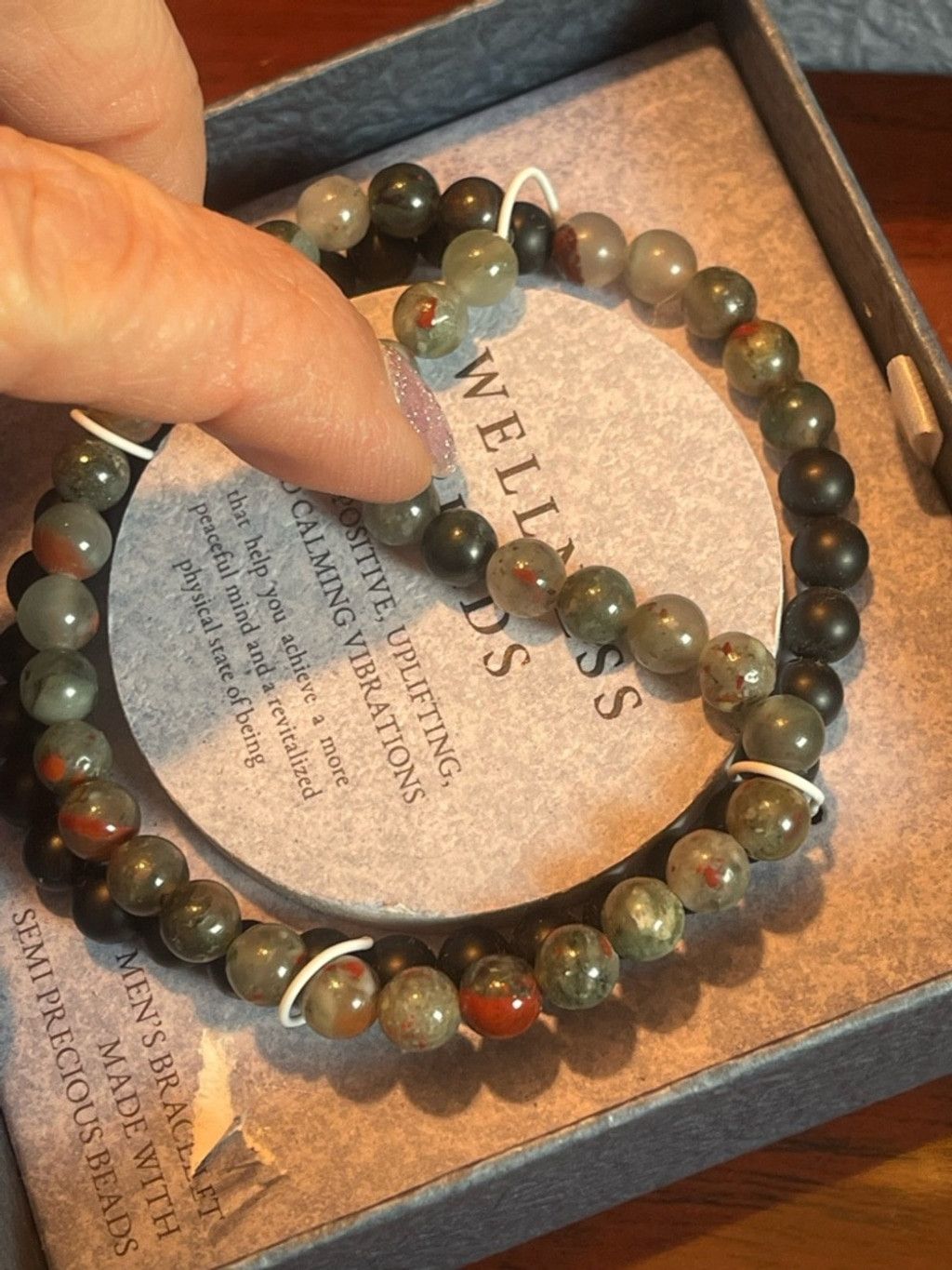 Slate & Stone Slate Wellness Beads Bracelet Semiprecious Agate Stones Size ONE SIZE - 6 Thumbnail