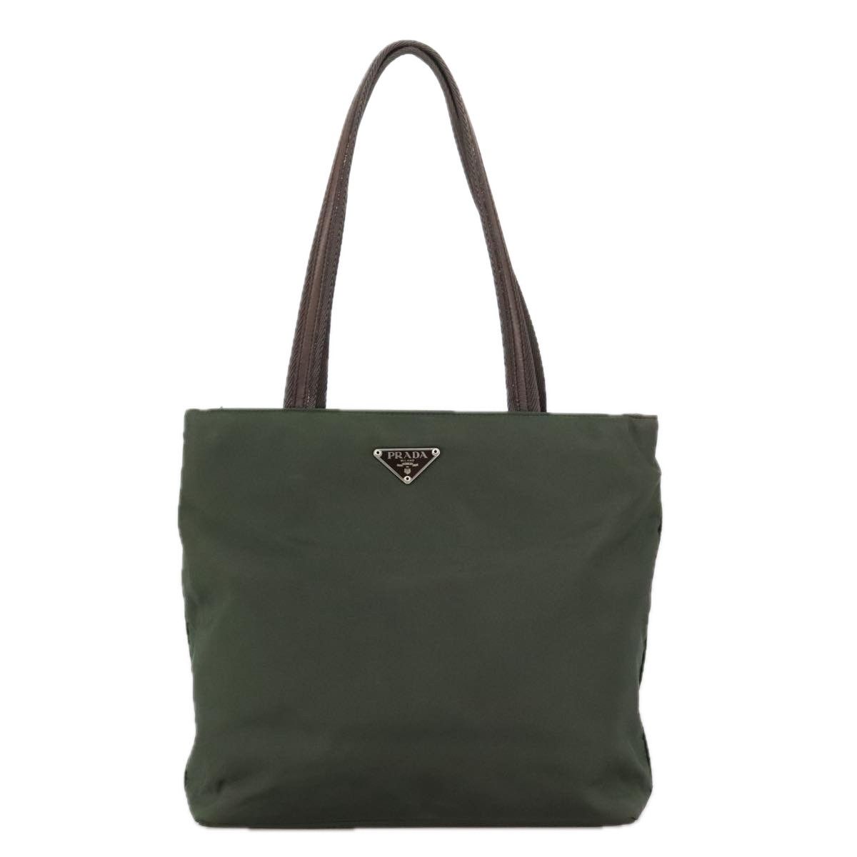 Prada Khaki Synthetic Tote Bag (Pre-Owned) Size ONE SIZE - 1 Thumbnail