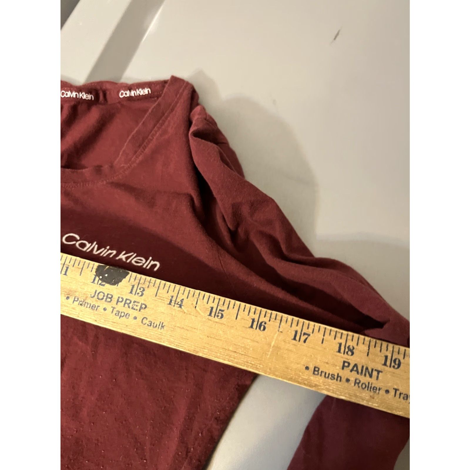 Calvin Klein Calvin Klein Sleep Shirt Womens Crew Long Sleeve Maroon Burgundy Medium Shirt Womens Sleep Shirt Crew Neck Embroidered Logo Cotton Blend Vintage No Size M / US 6-8 / IT 42-44 - 5 Thumbnail