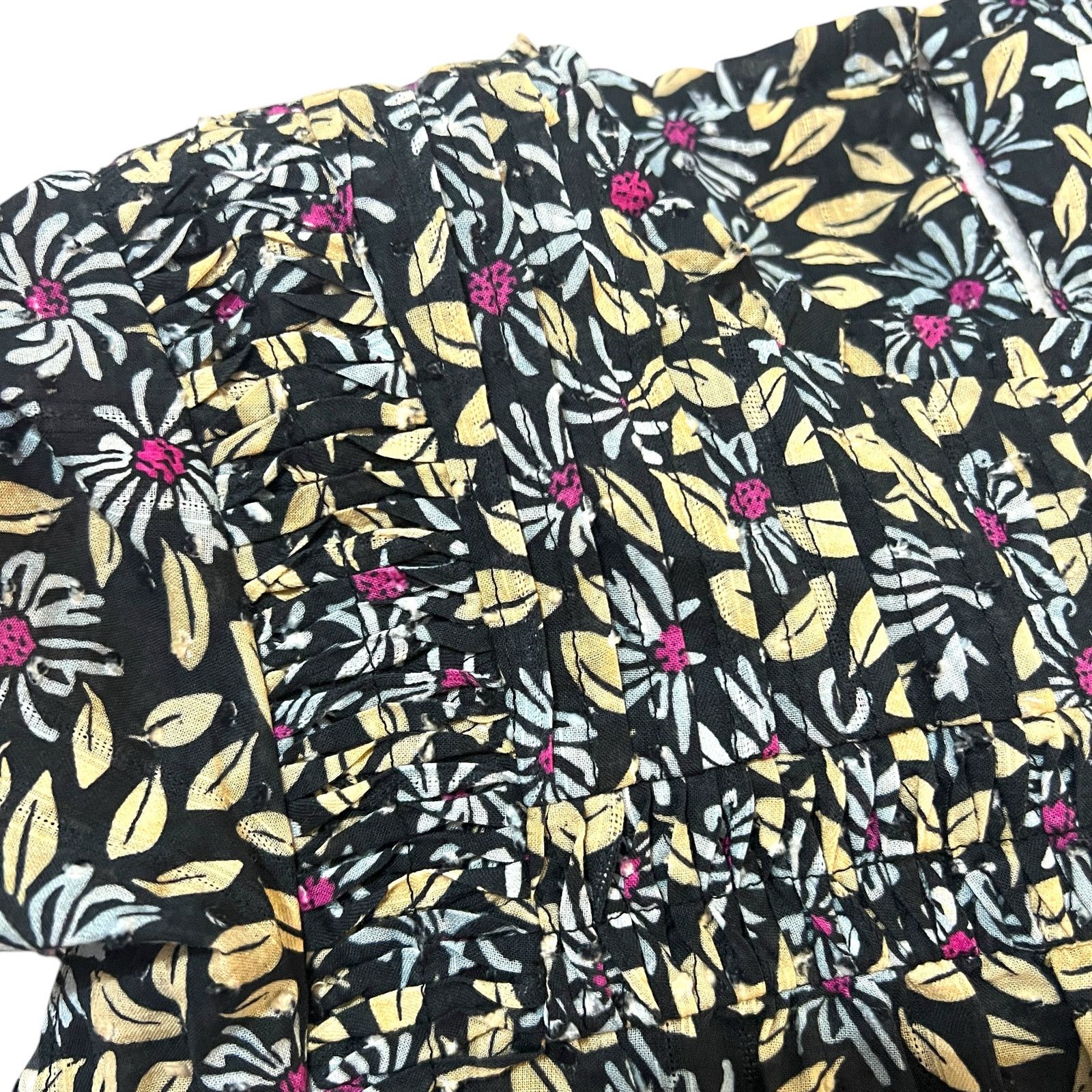 Joie Isa Reut Ruffled Embroidery Dot Smocked Floral Blouse Size S / US 4 / IT 40 - 10 Thumbnail