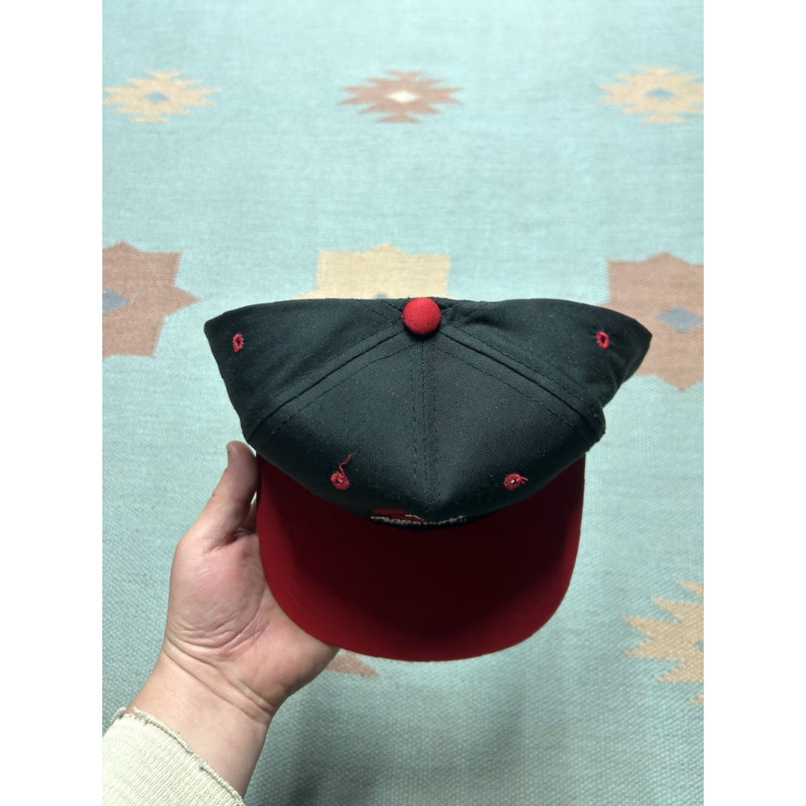 Vintage VINTAGE 80s 90s Snapback hat cap Con Agra Berger company Michigan Black red Yupoong Adjustable Snapback Men 90s Theme Mens Size ONE SIZE - 3 Thumbnail