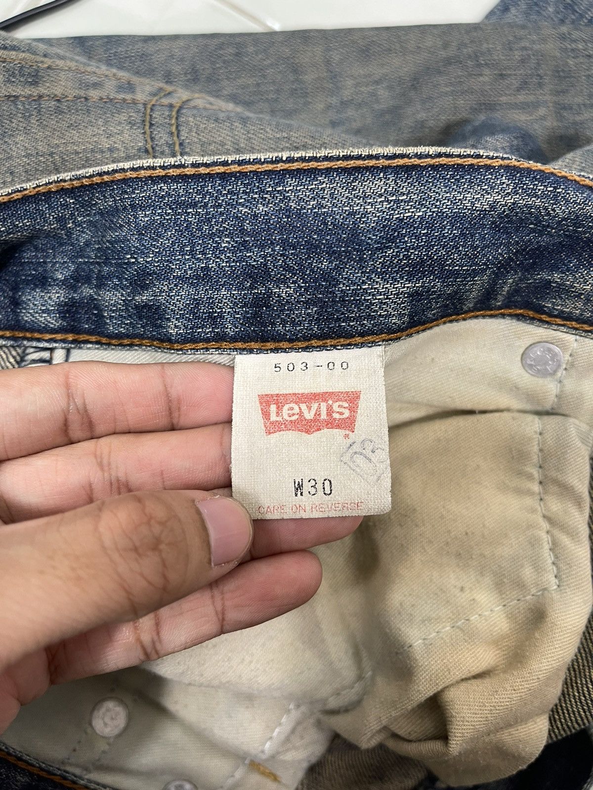 Levi's Vintage Levis 503 Selvedge Rusty Ripped Denim Jeans Size US 32 / EU 48 - 17 Thumbnail
