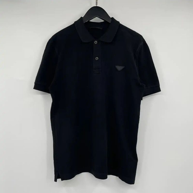 Prada Prada Black Cotton Short Sleeve Polo Shirt Size US S / EU 44-46 / 1 - 1 Thumbnail