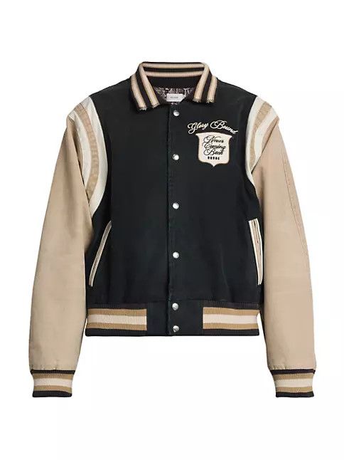 image of Rhude Os11X0124 Washed Canvas Varsity Jacket In Multicolor, Men's (Size XS)