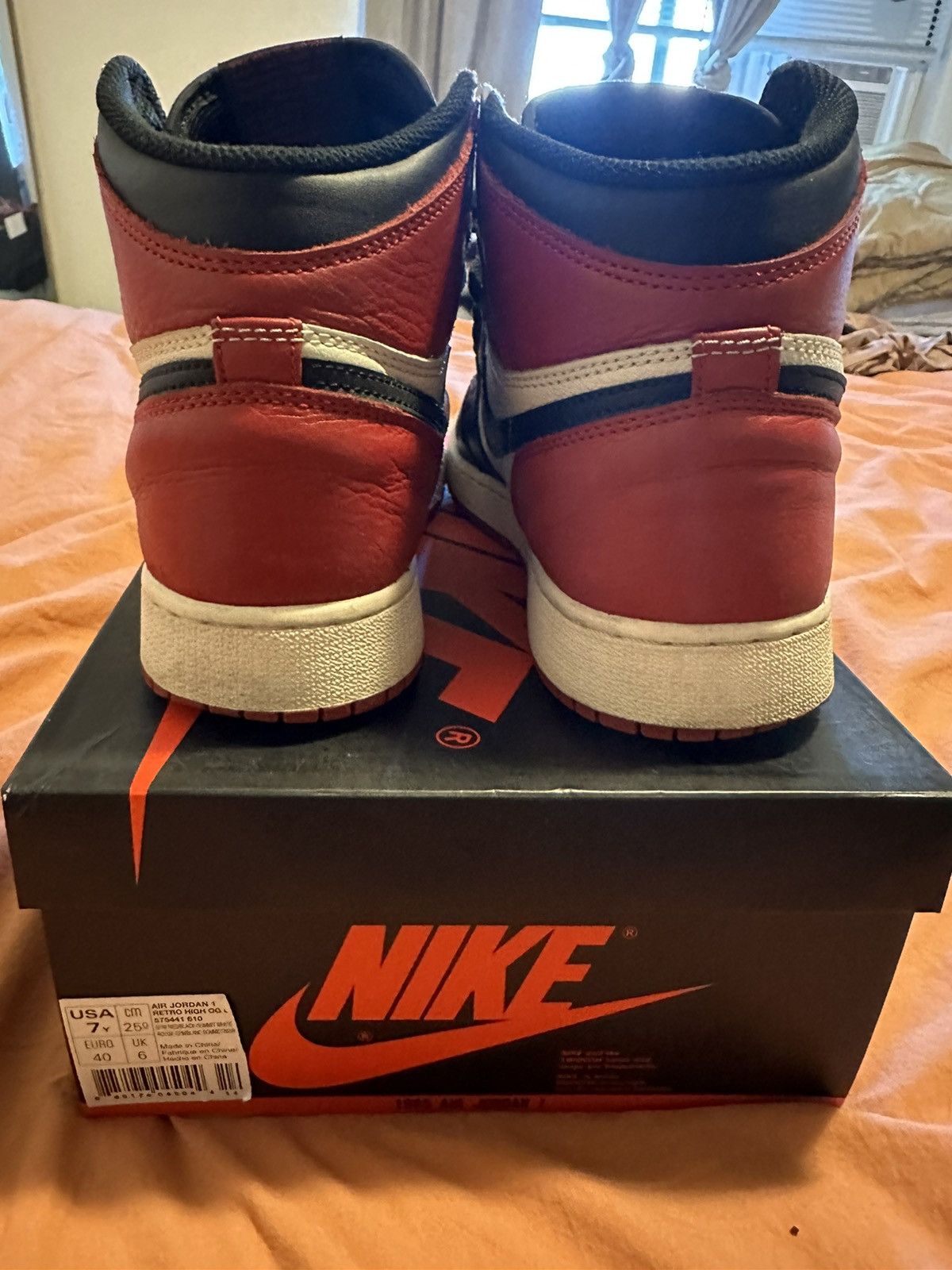 Nike × Vintage Air Jordan 1 Bred Toe Size US 7 / EU 40 - 5 Thumbnail