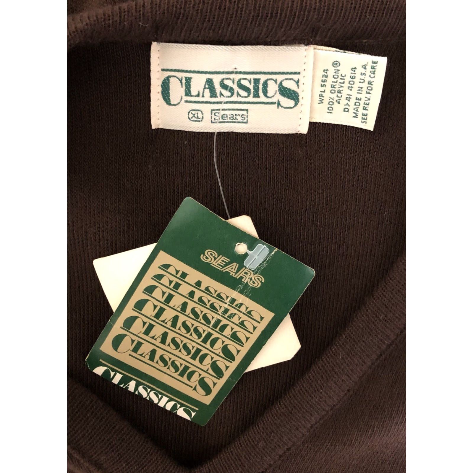 Sears VINTAGE Sears sweater vest XL brown V-Neck Knit Slim/Soft Preppy academia Men Size US XL / EU 56 / 4 - 4 Thumbnail