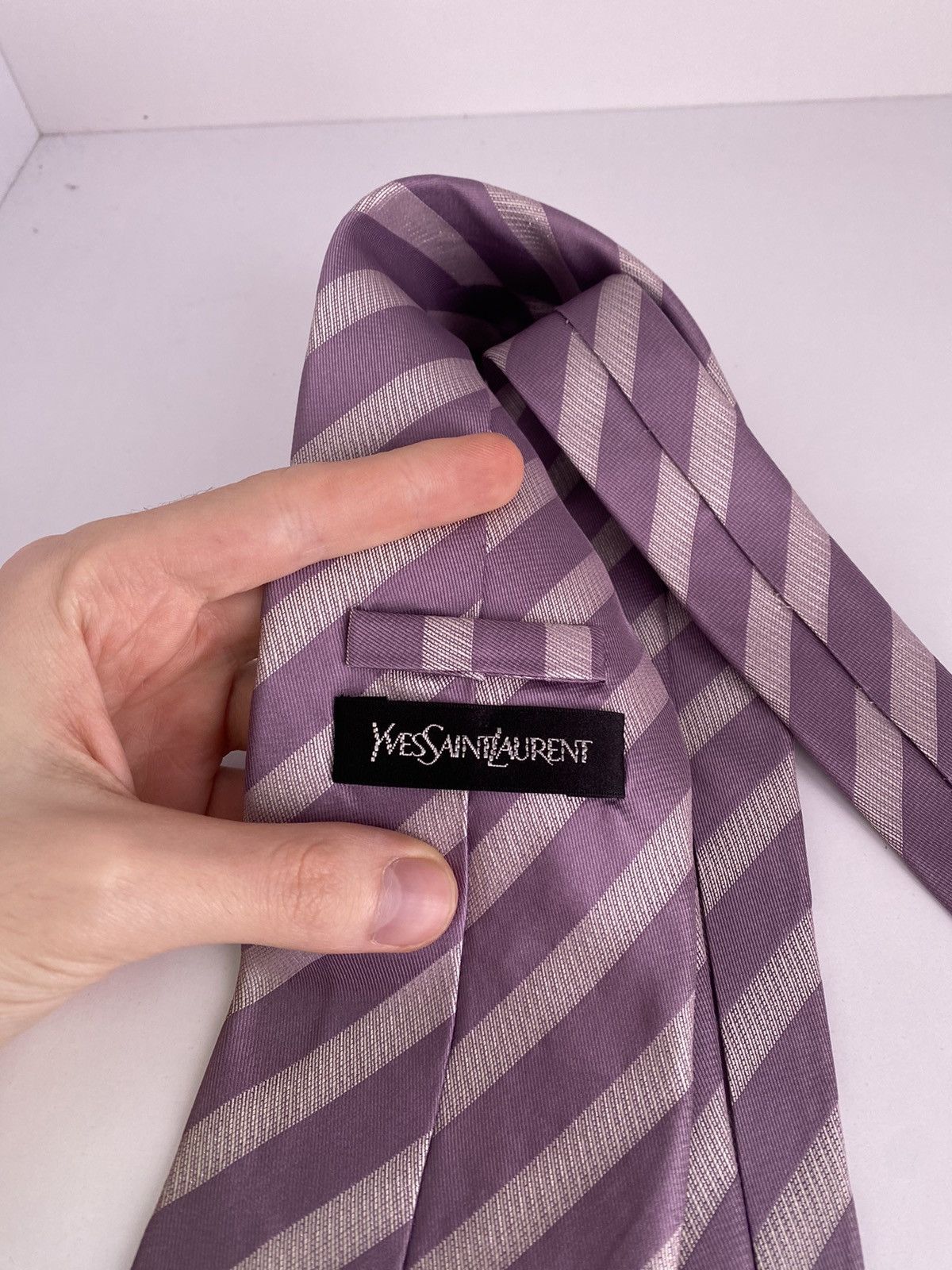 Vintage × Yves Saint Laurent Vintage Yves Saint Laurent Striped Tie Size ONE SIZE - 5 Thumbnail