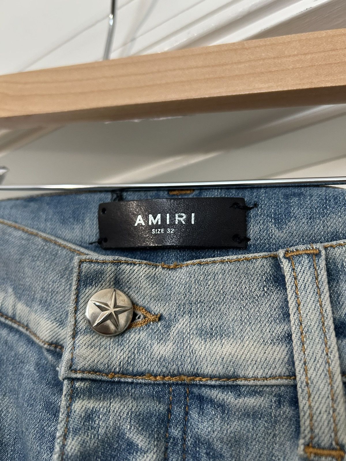 Amiri Amiri Chemist appliquéd distressed jeans clay indigo wash Size US 32 / EU 48 - 5 Thumbnail