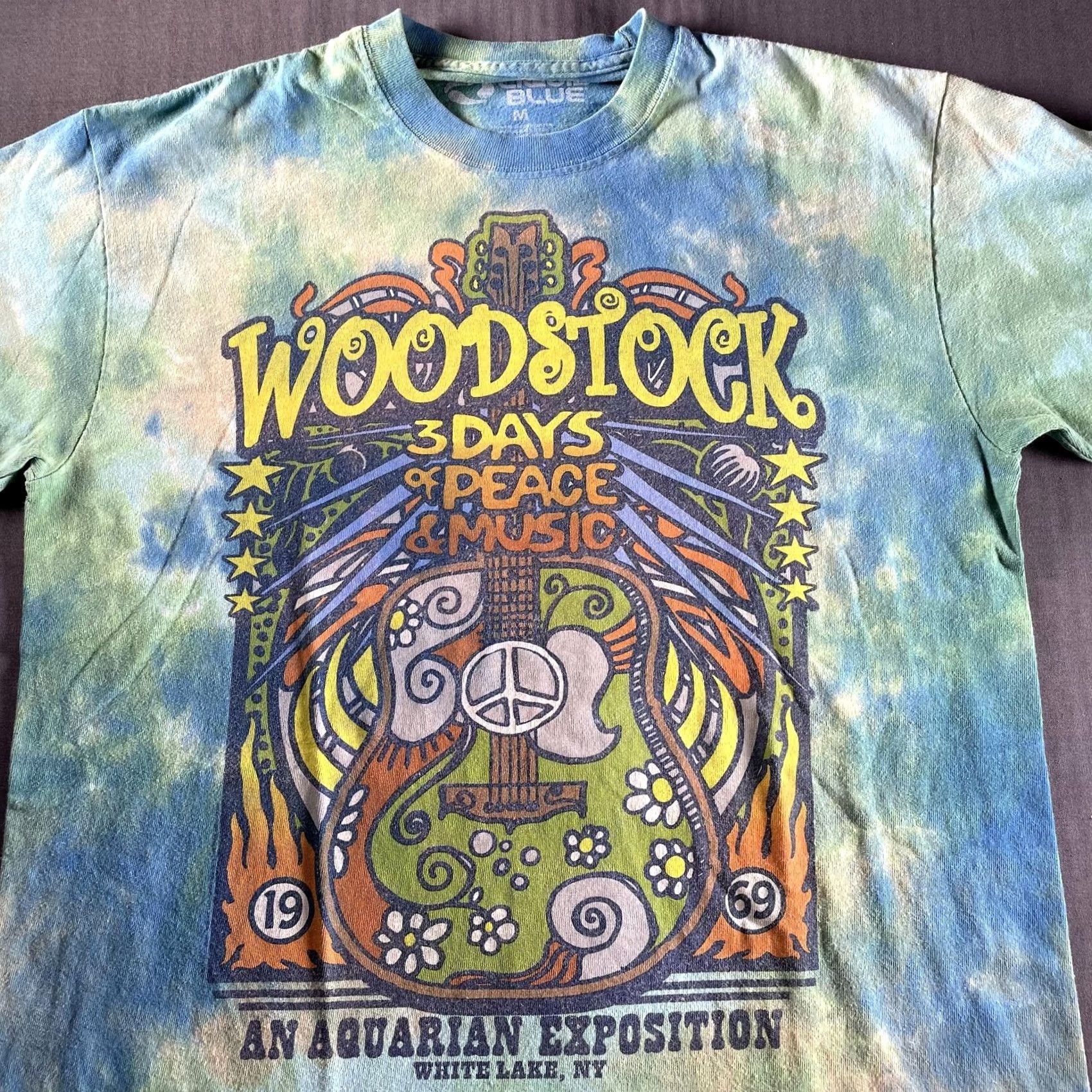 Liquid Blue VINTAGE Woodstock Shirt Mens M Tie-Dye 3 Days of Peace & Music Liquid Blue Graphic Tee Team Tee Mens Size US M / EU 48-50 / 2 - 2 Thumbnail