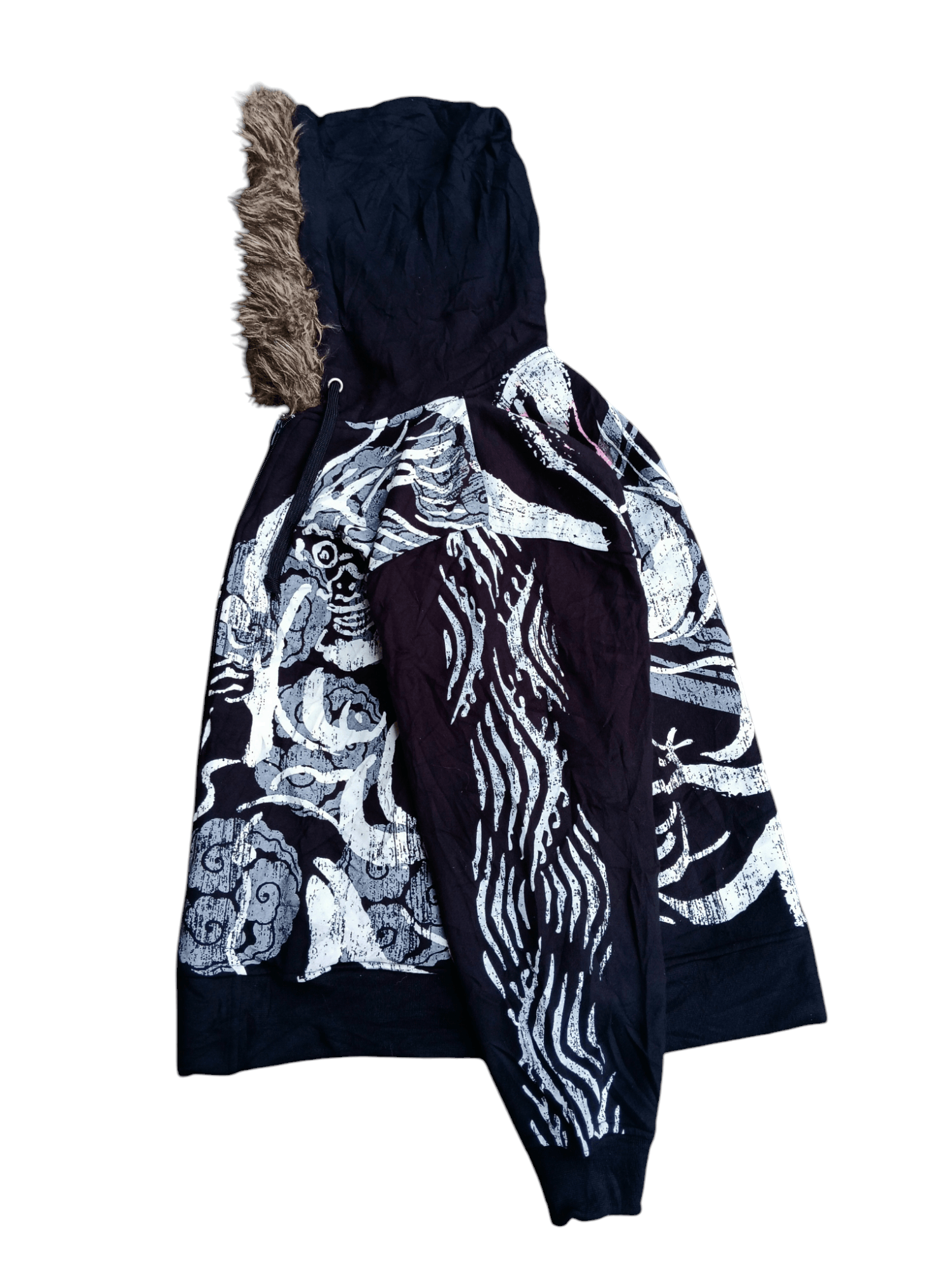 Japanese Brand Sukajan Japanese full print fur hoodie Size US L / EU 52-54 / 3 - 6 Thumbnail