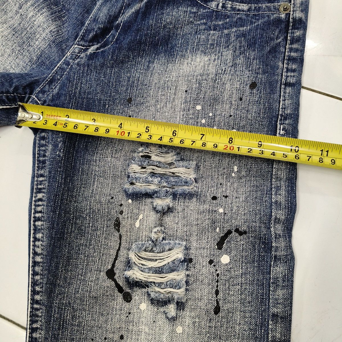 Japanese Brand Vintage Y2K Japanese Colza Paint Splatter Distressed Jeansp Size US 28 / EU 44 - 16 Thumbnail