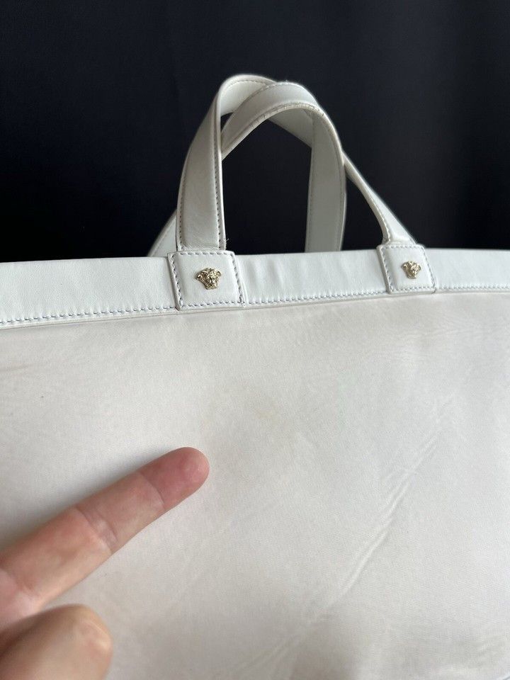 Versace Versace Young Large White Leather/Fabriic Bag Size ONE SIZE - 10 Thumbnail