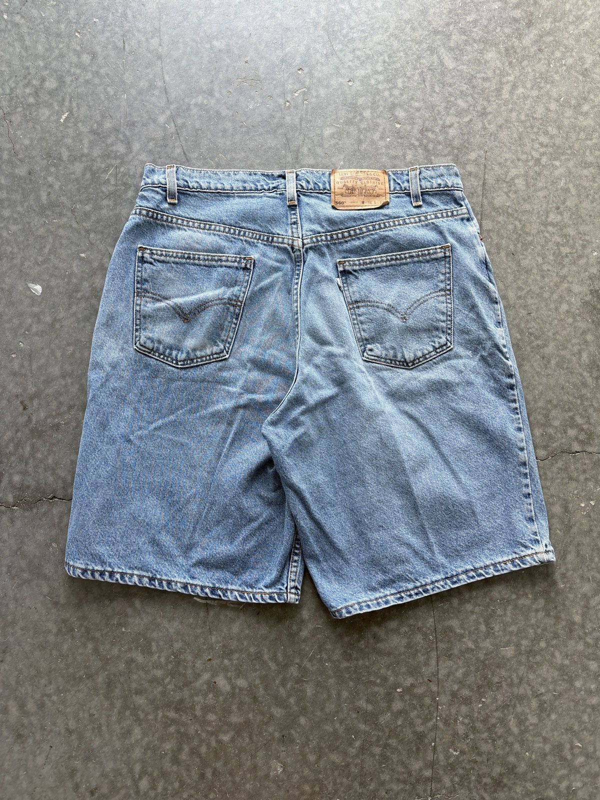 Levi's Vintage 90s Levis 560 Denim Shorts Baggy Loose Size US 36 / EU 52 - 5 Thumbnail