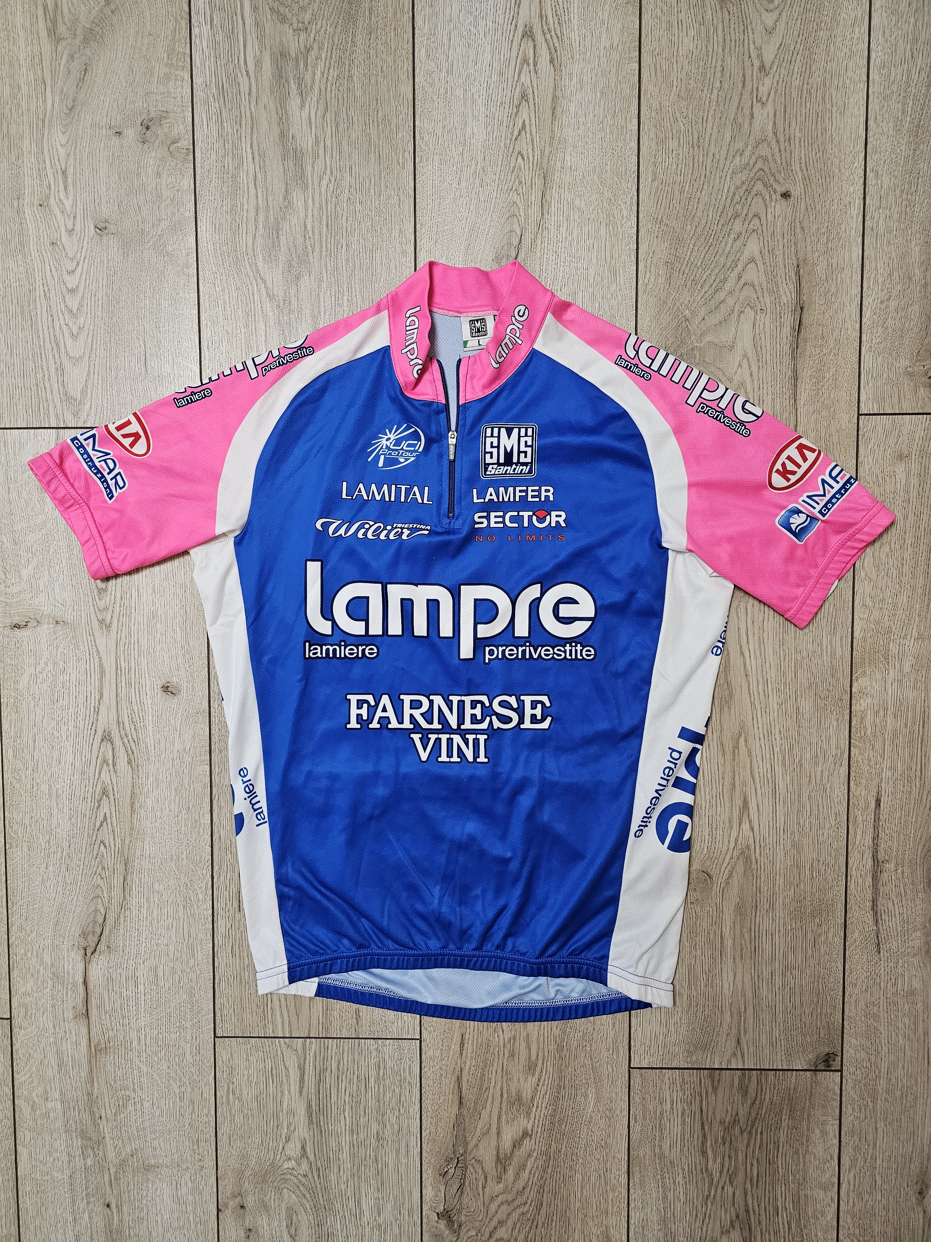 Vintage LAMPLE FARNESE VINI SANTINI CYCLING JERSEY CYCLING JERSEY Size US L / EU 52-54 / 3 - 1 Thumbnail