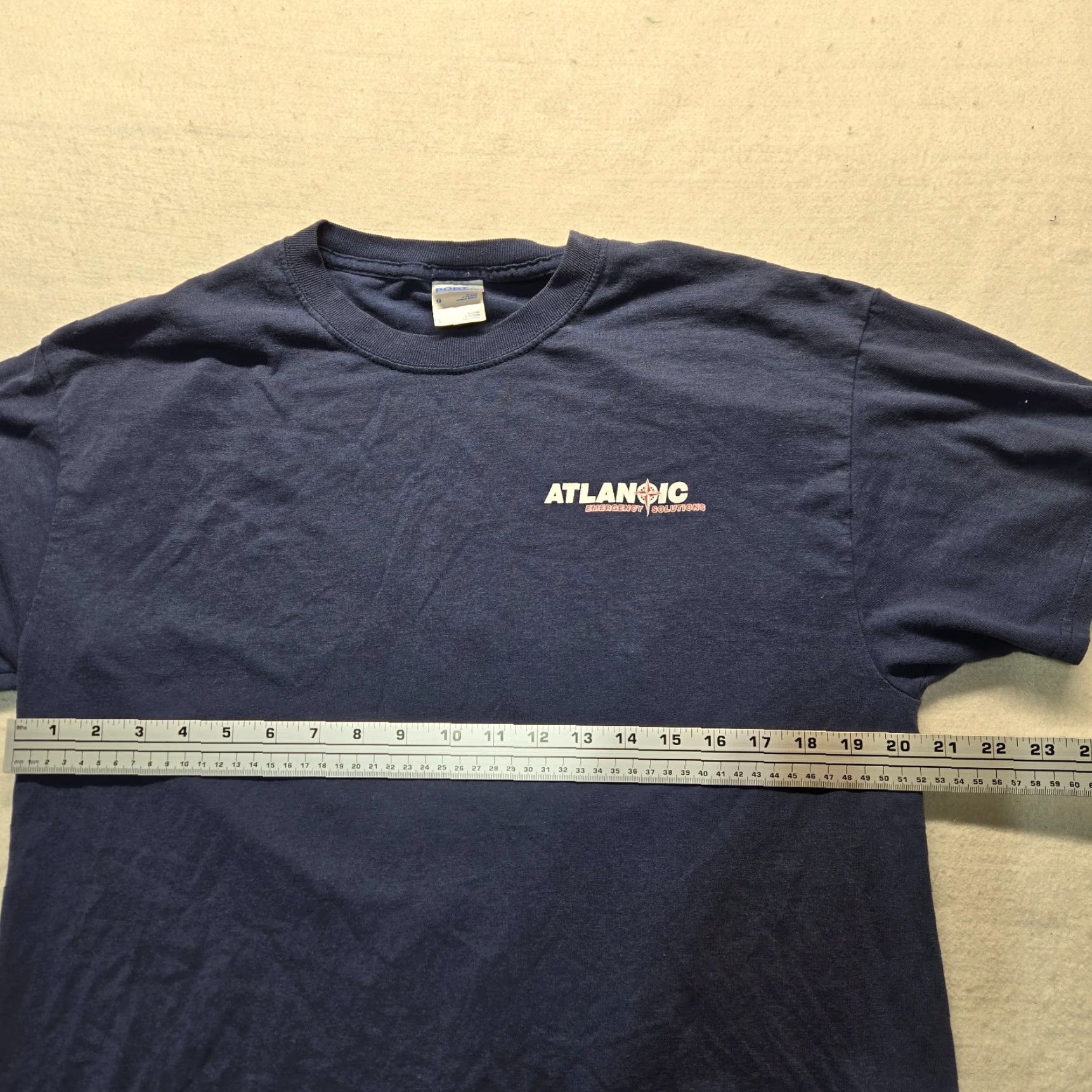 Vintage Atlantic Blu e Tee T-Shirt Short Sleeve Men L Blue Shirt USA 90s? Size US L / EU 52-54 / 3 - 5 Thumbnail