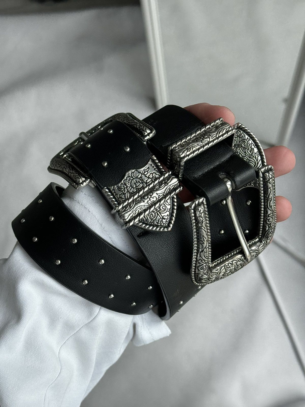 Japanese Brand Vintage Belts Y2K Rhinestones Punk leather belt Japanese Size ONE SIZE - 14 Thumbnail